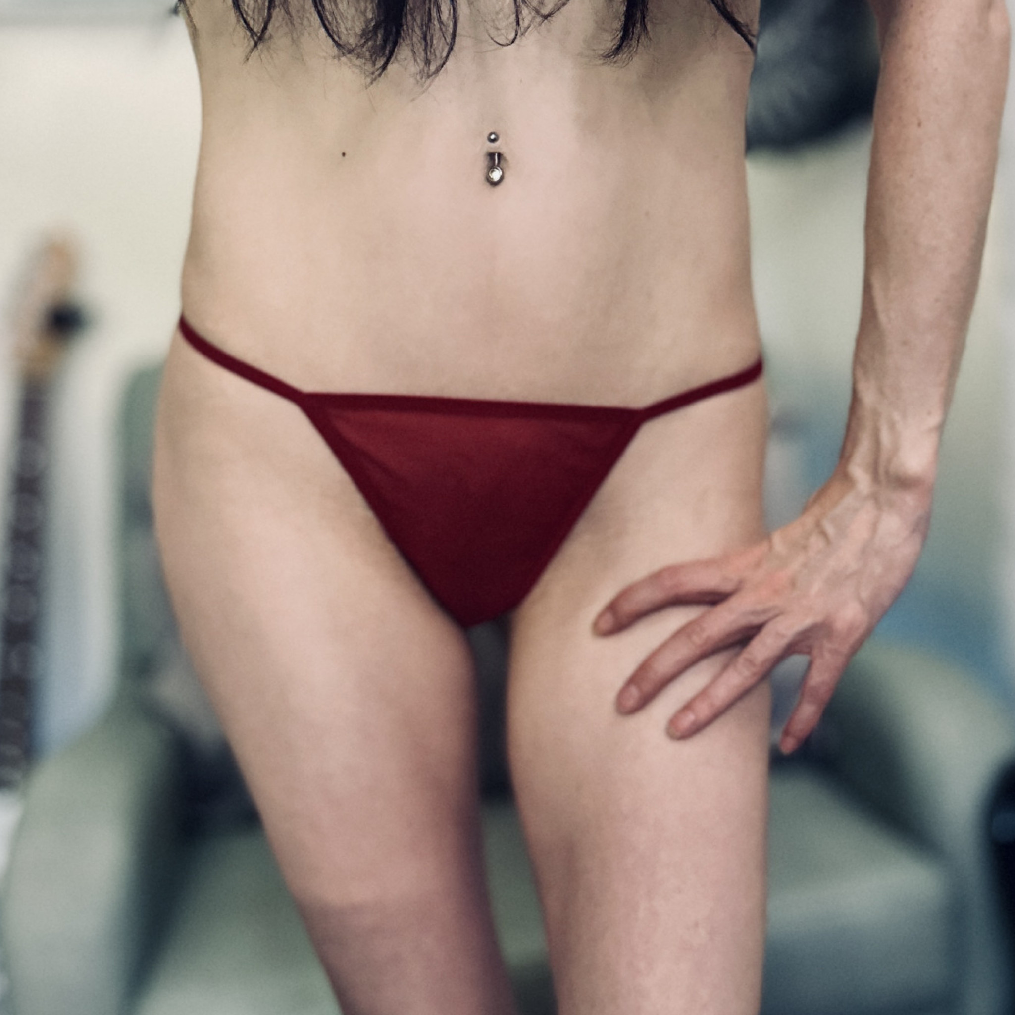 Burgundy String Thong