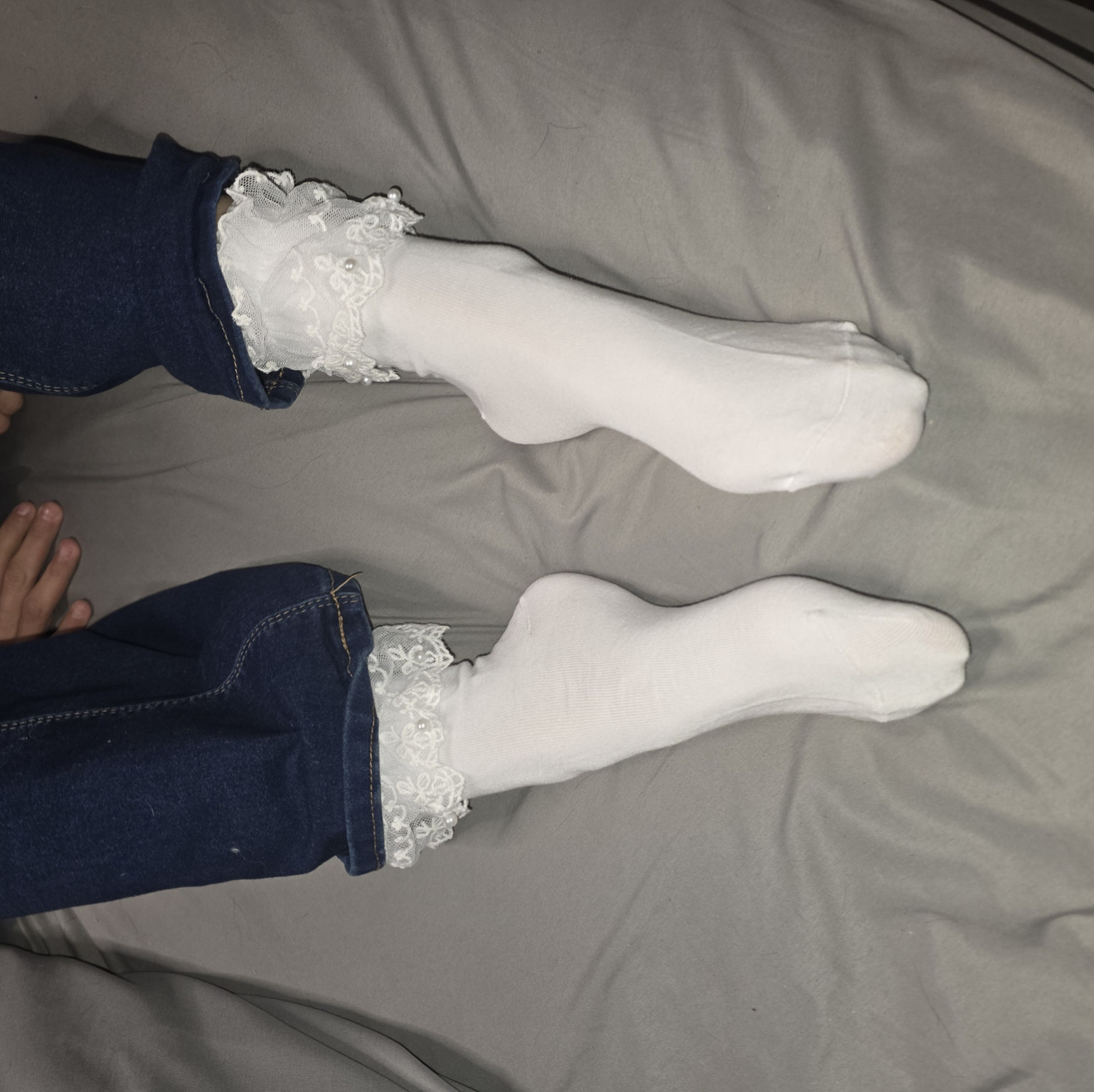 Frilly white socks