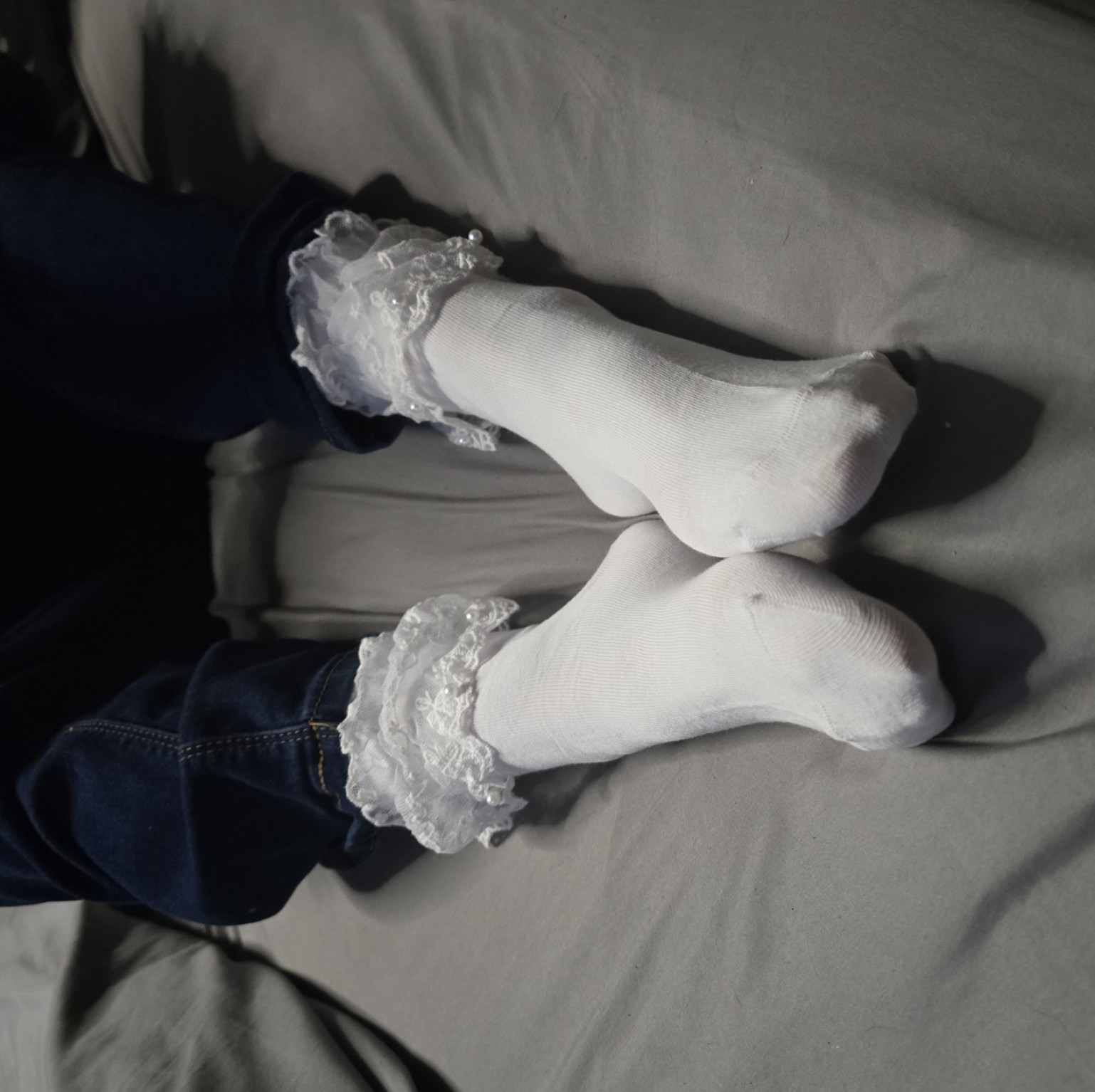 Frilly white socks