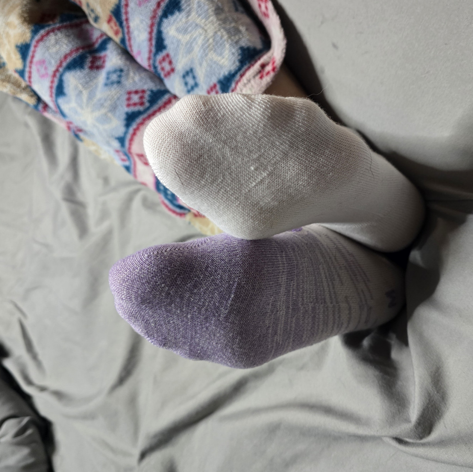 Mismatched adidas socks