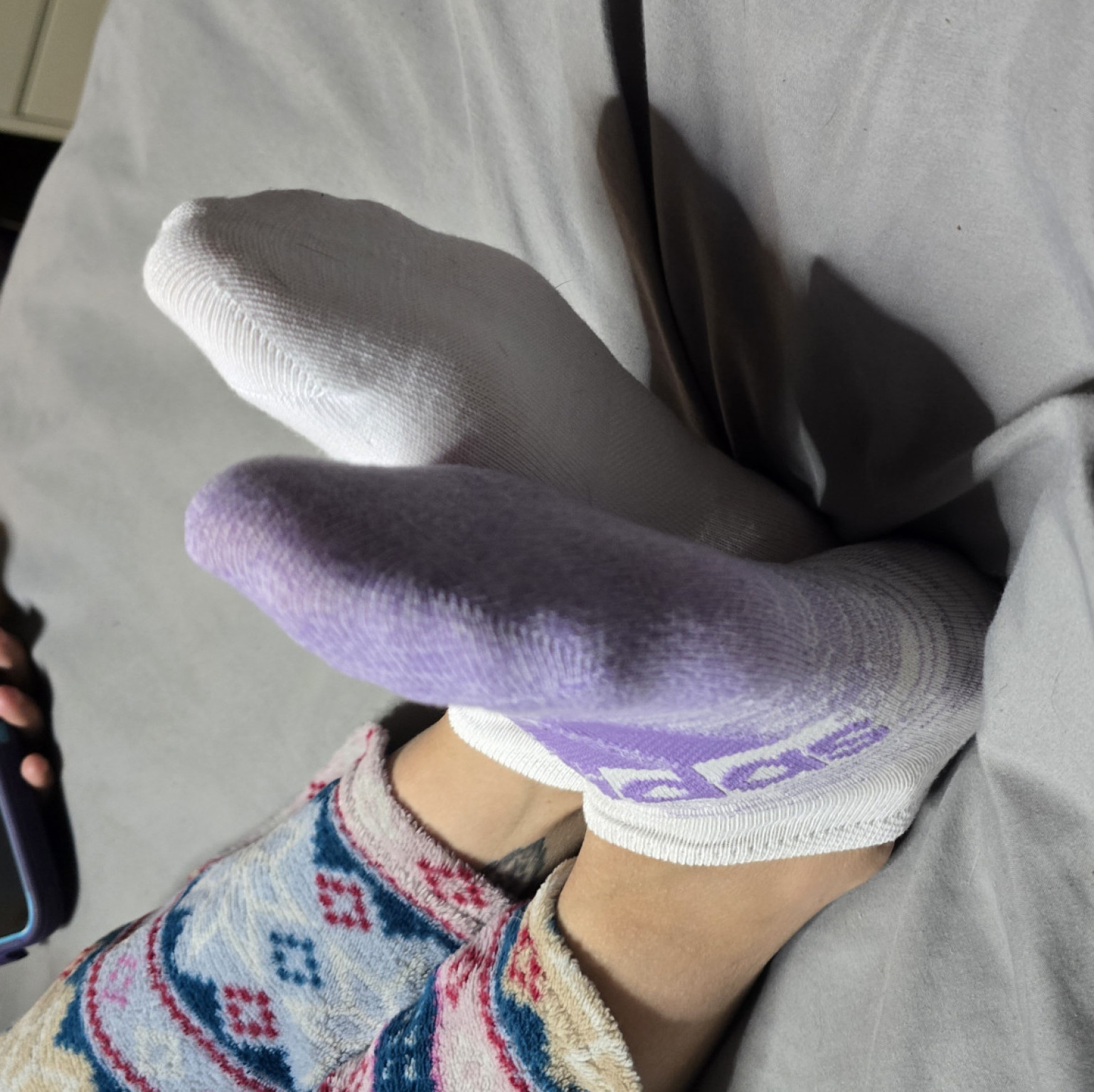 Mismatched adidas socks