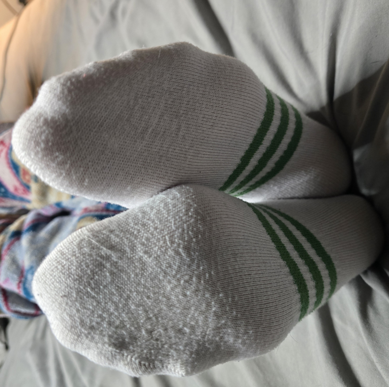 Green stripe Adidas socks