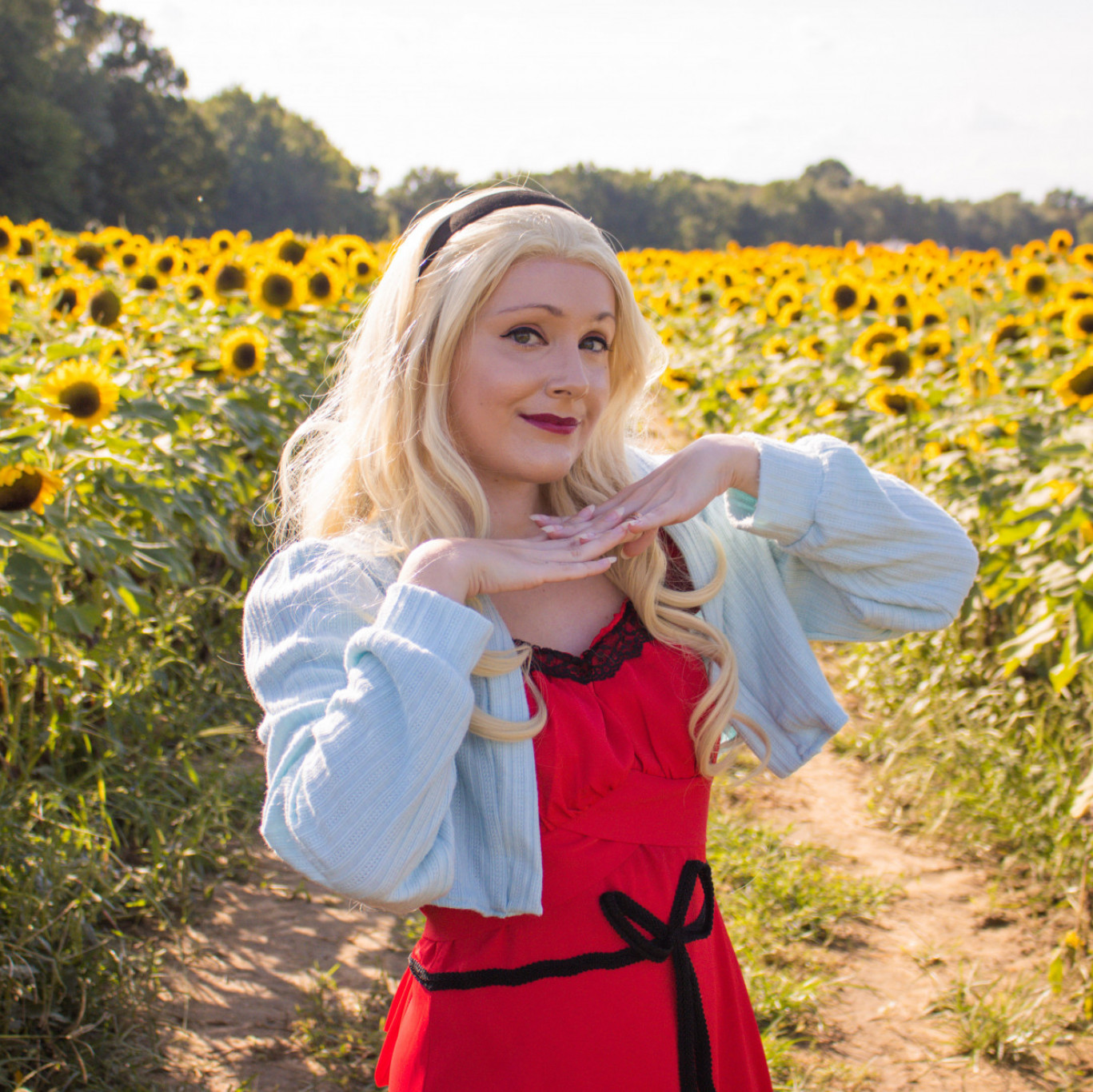 Molly Visits a Sunflower Field