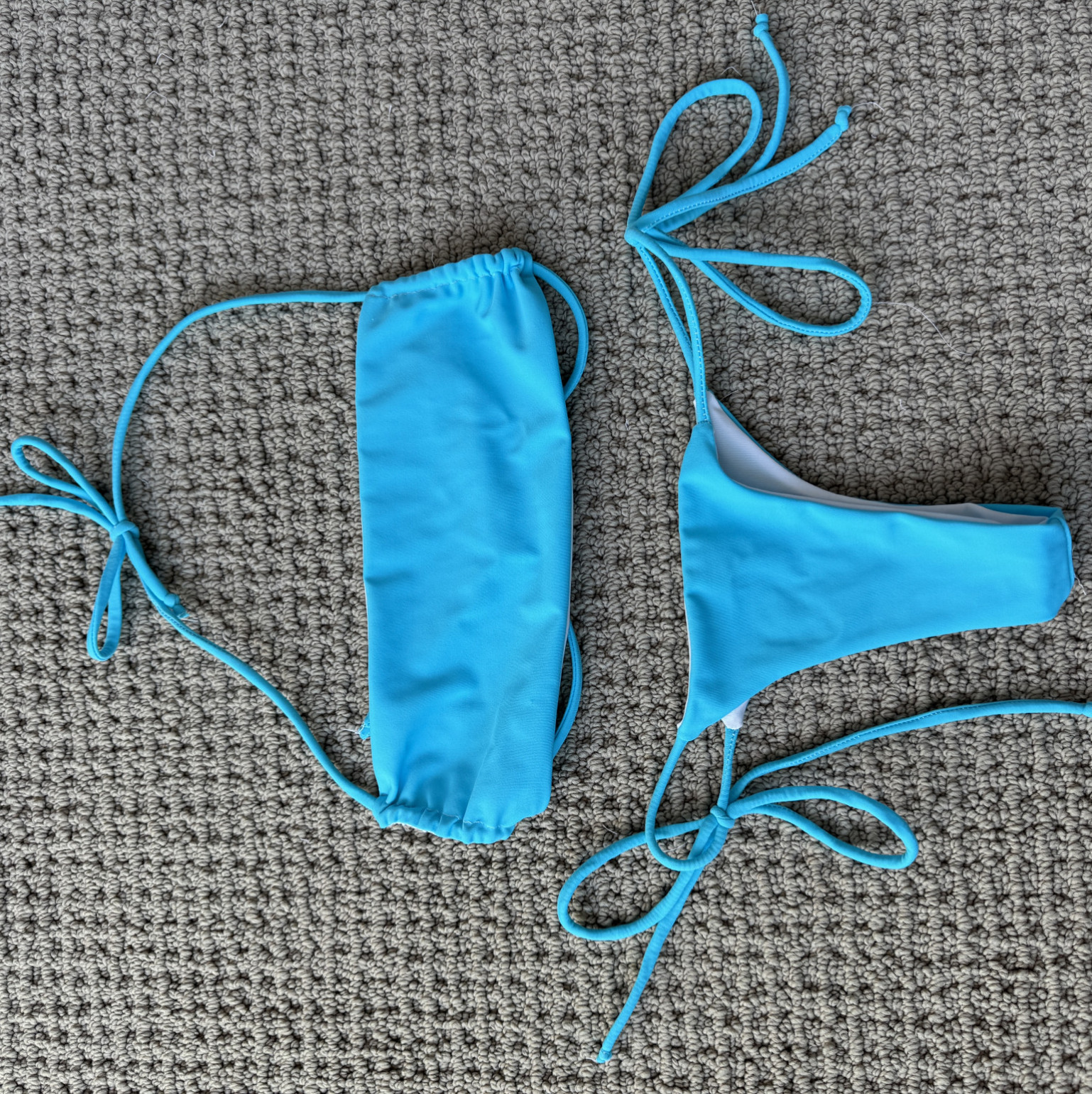 Handmade blue string bikini