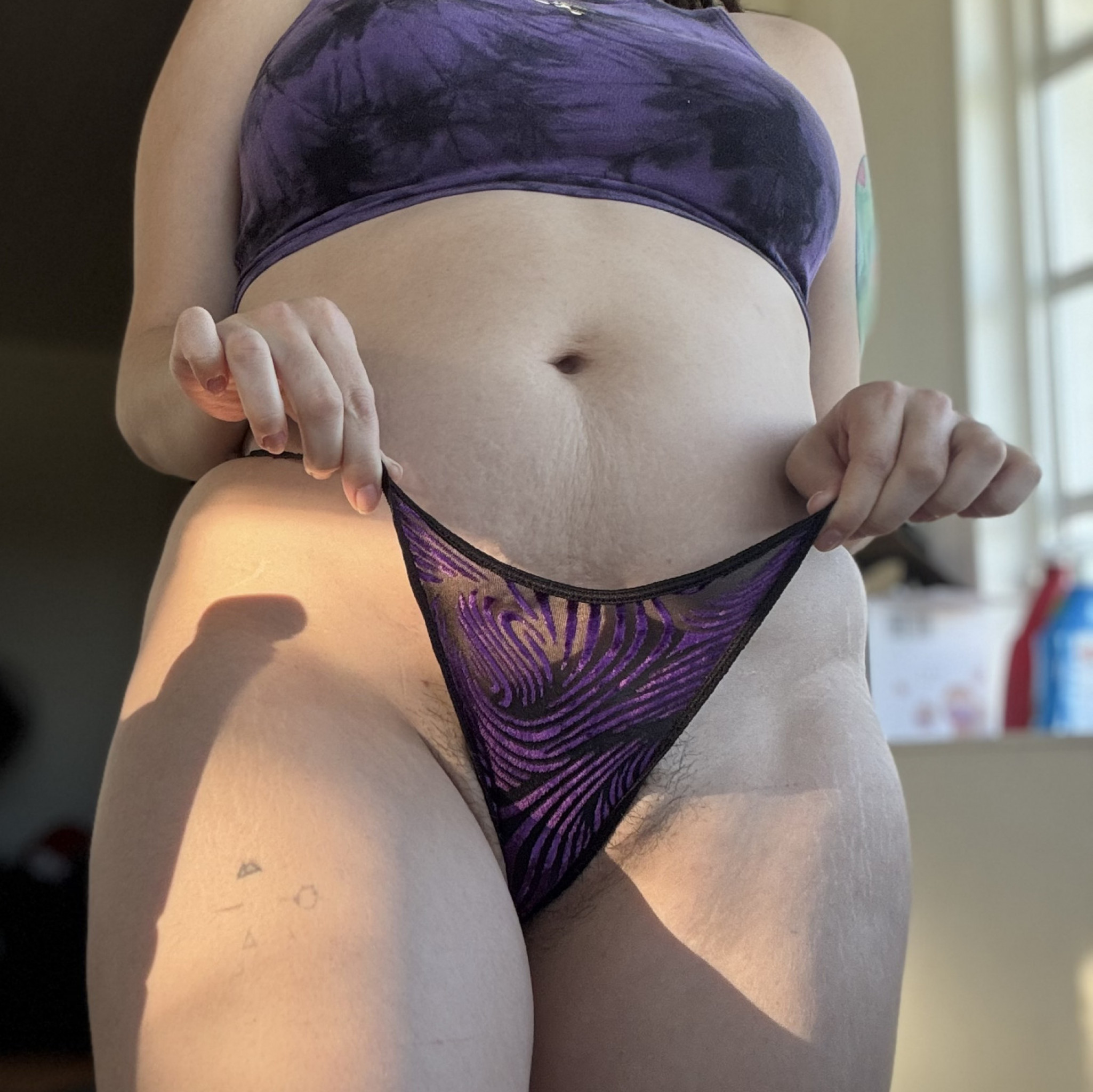 Vintage purple bikini cut thong