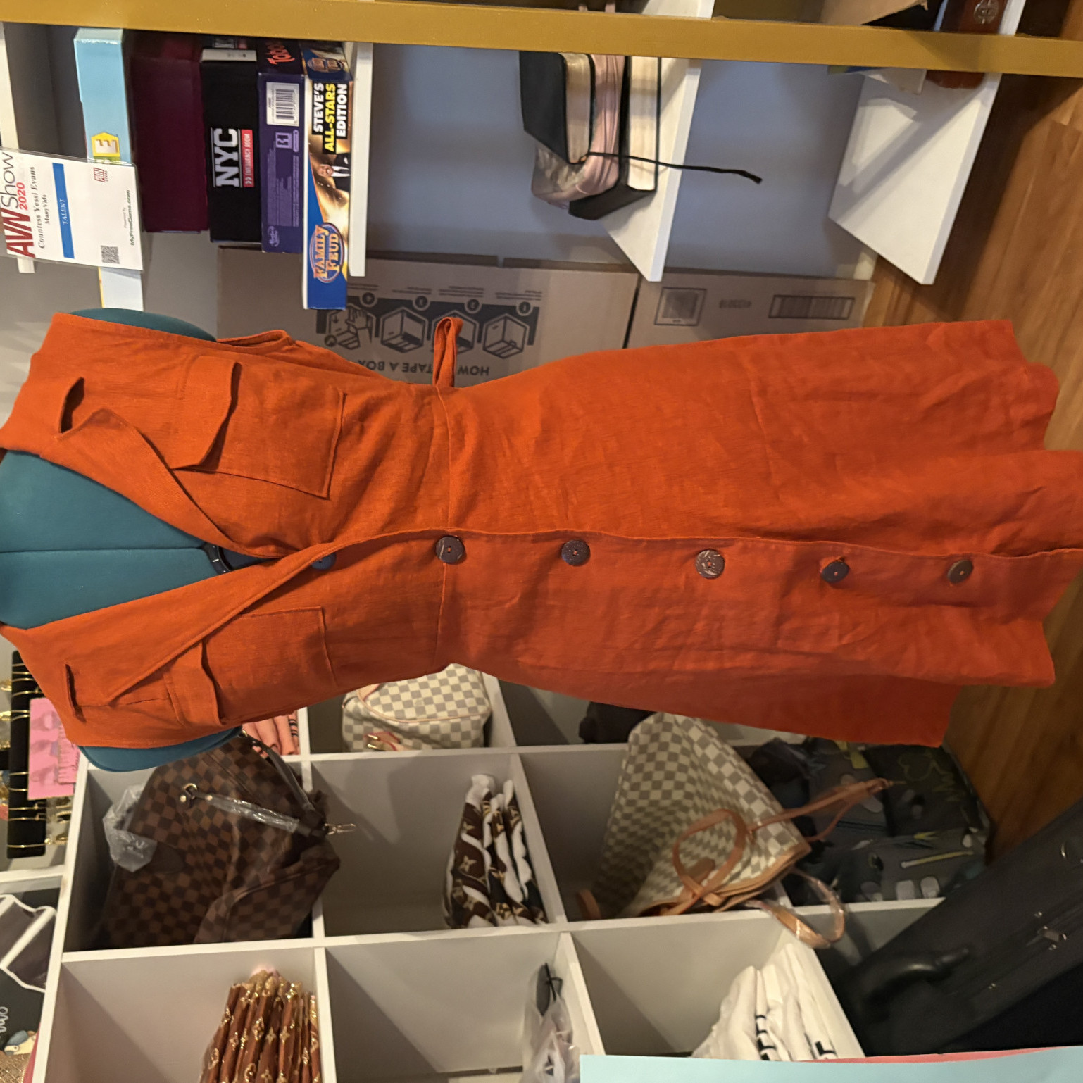 Orange linen dress