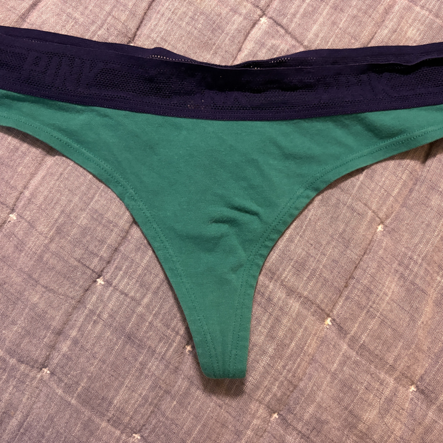 Blue green thong
