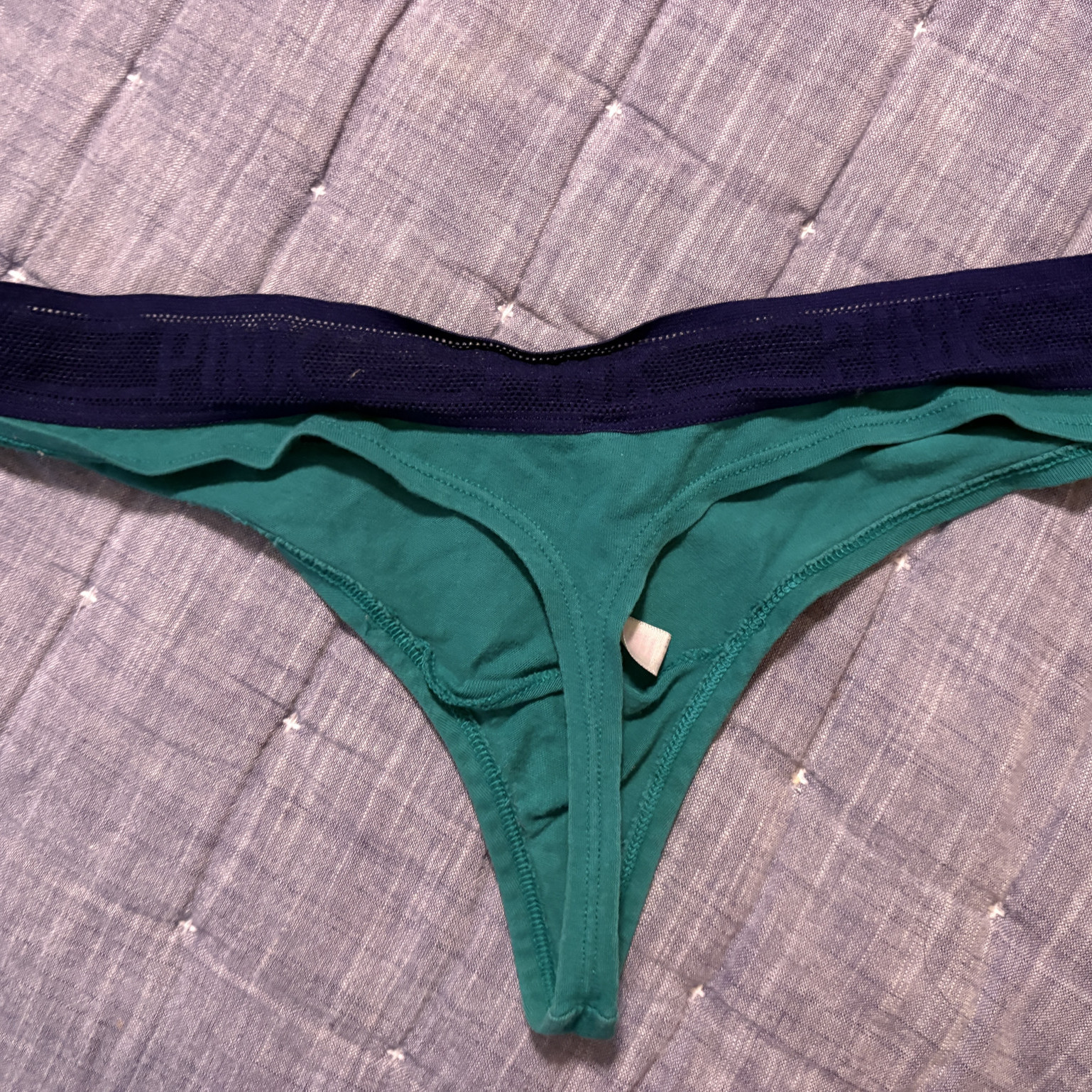 Blue green thong