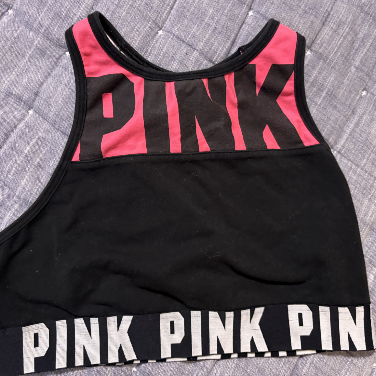 Black n pink sports bra