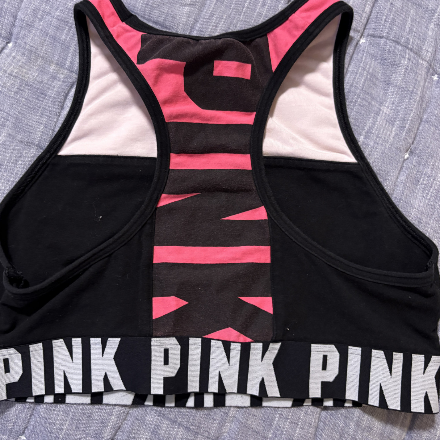 Black n pink sports bra
