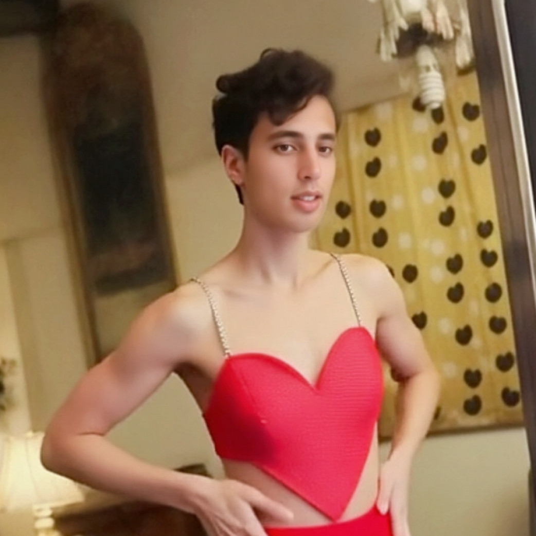 HeartBreaker Red MiniDress  Femboy Tease  Strip