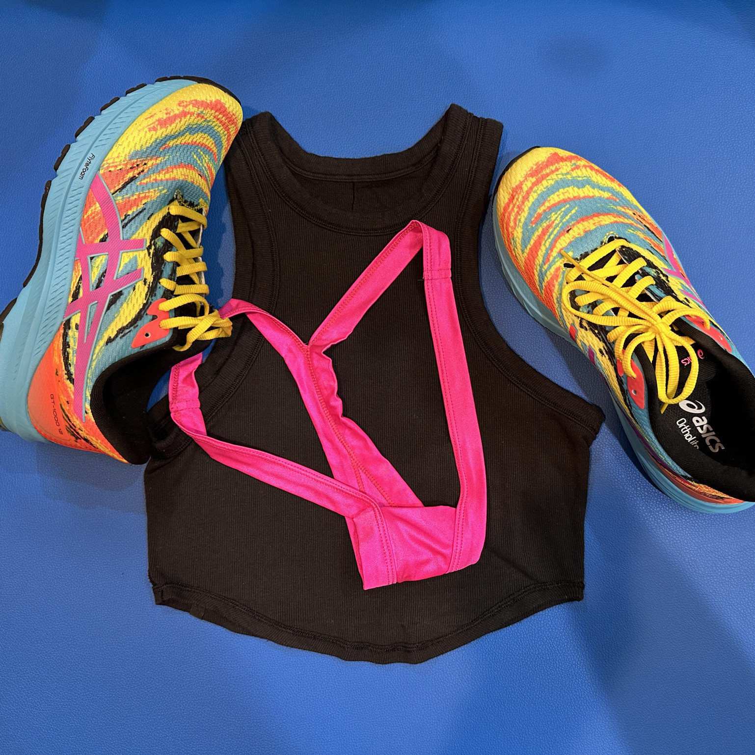 Sweaty G string shoes and Lululemon crop top used many times