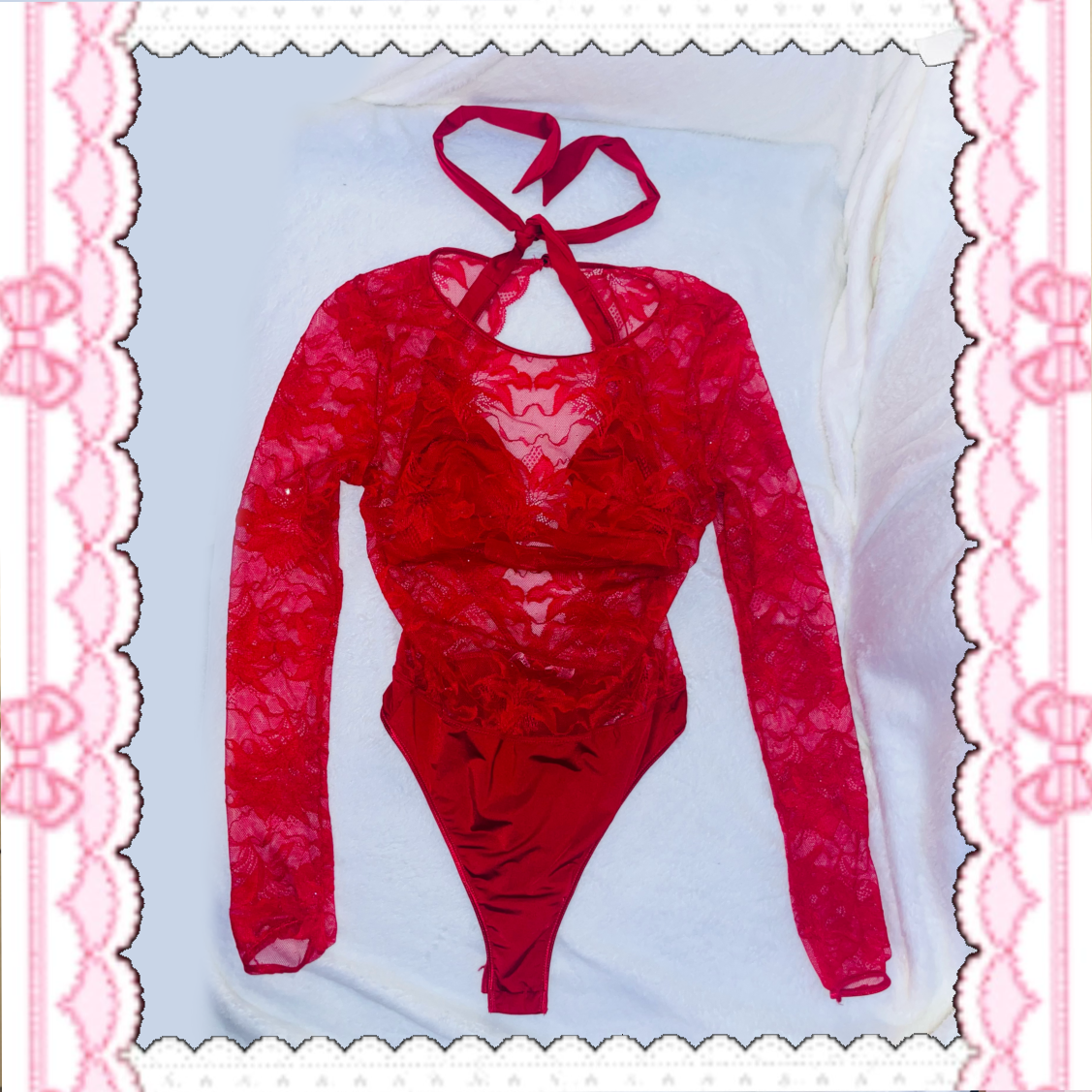 Double Layer Red Sparkle Body Suit