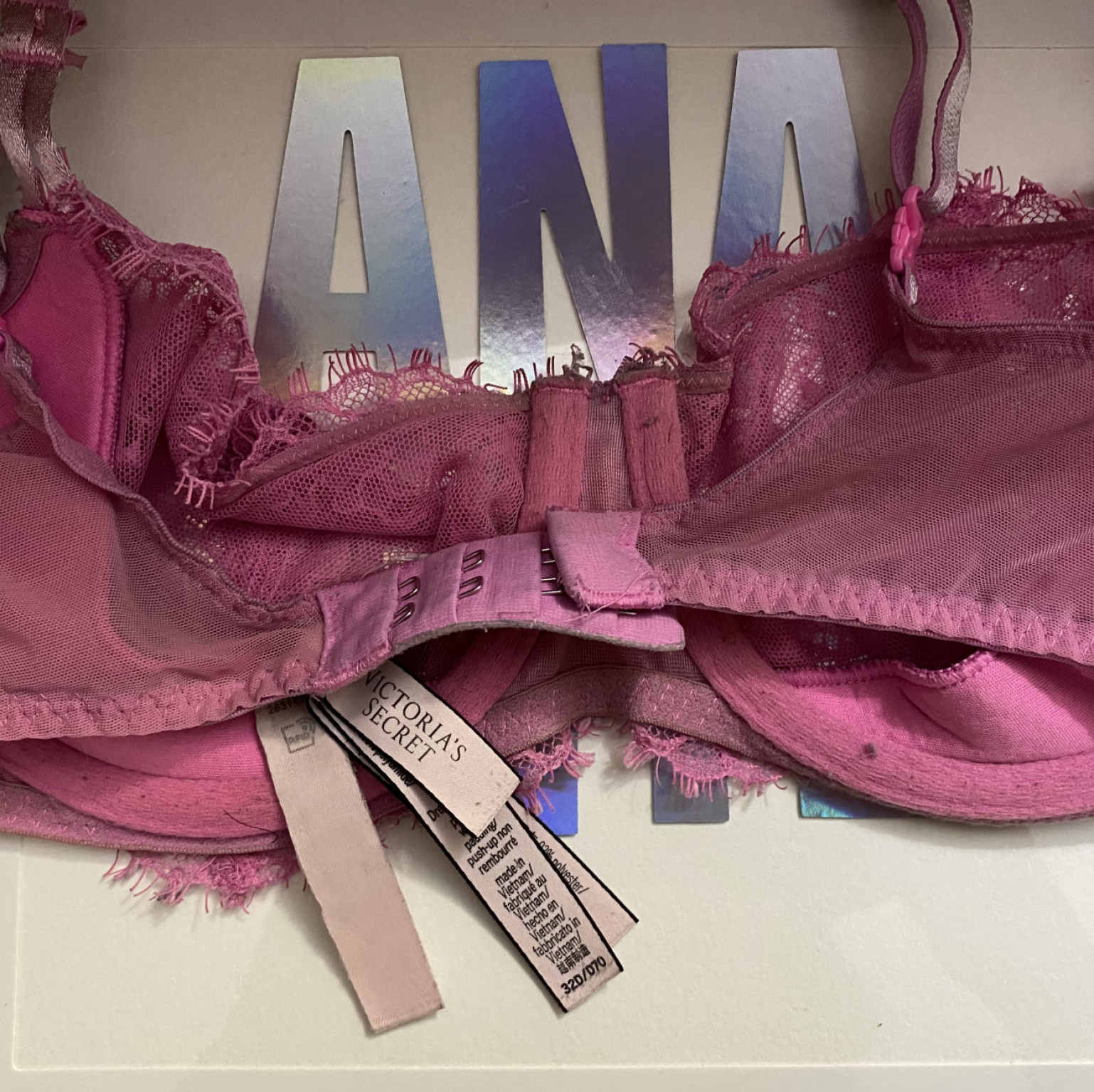 Pink VS lace bra