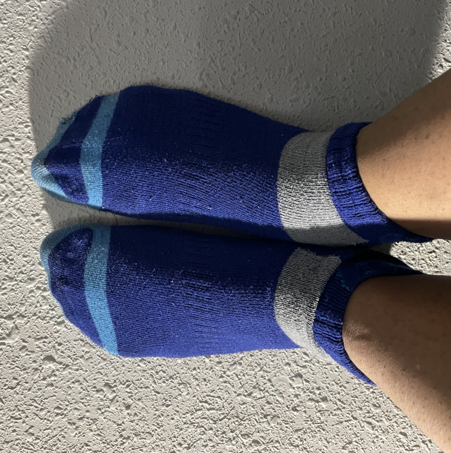 Blue and Gray Dingy Ankle Socks