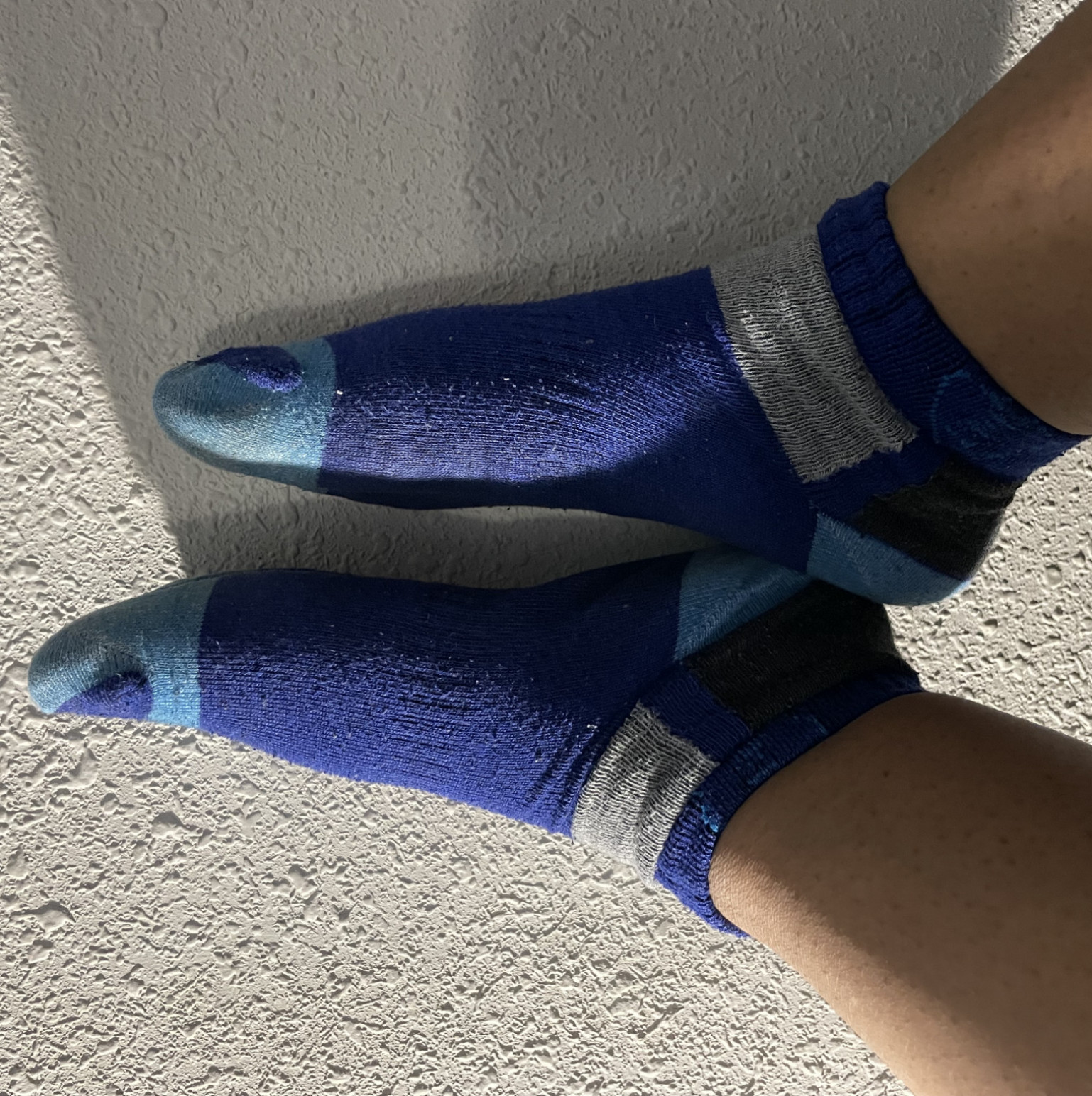 Blue and Gray Dingy Ankle Socks