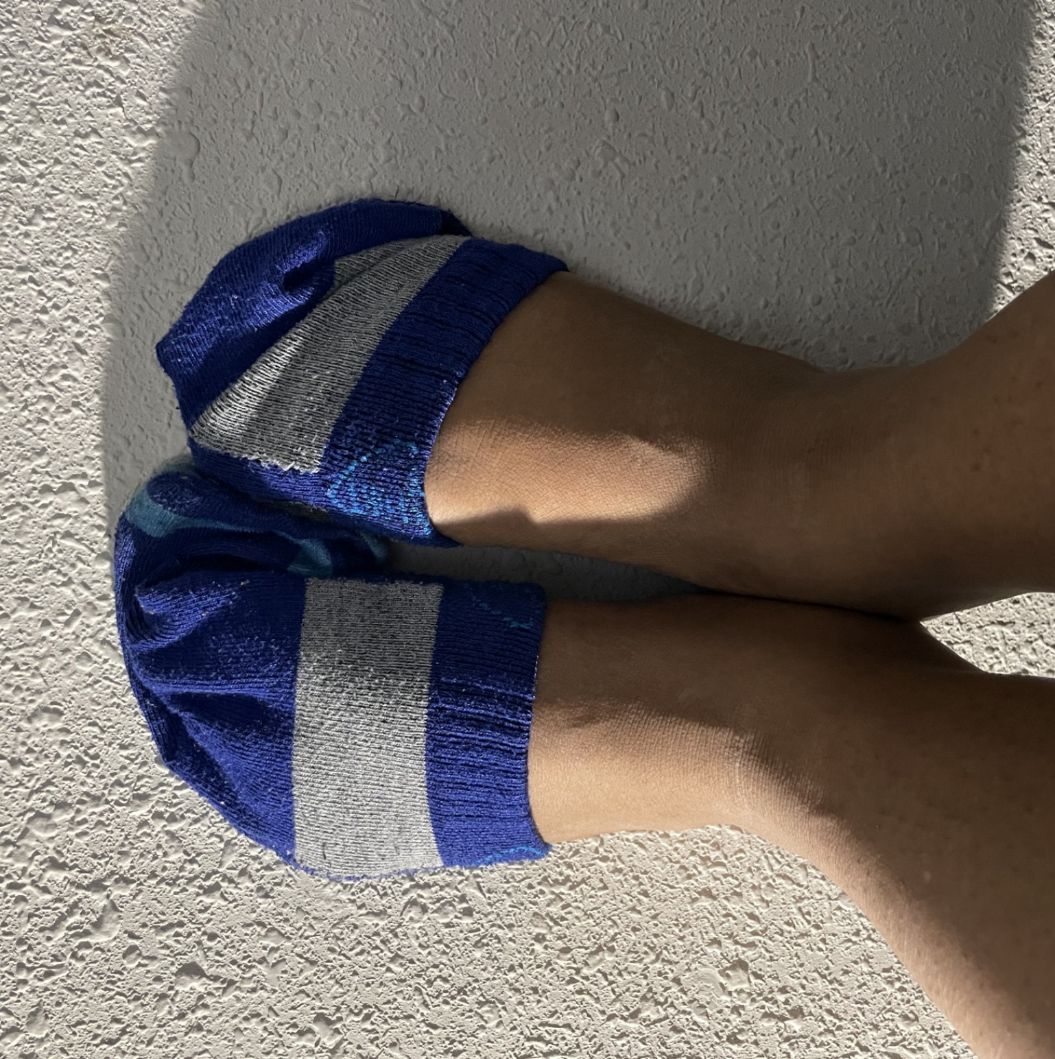 Blue and Gray Dingy Ankle Socks