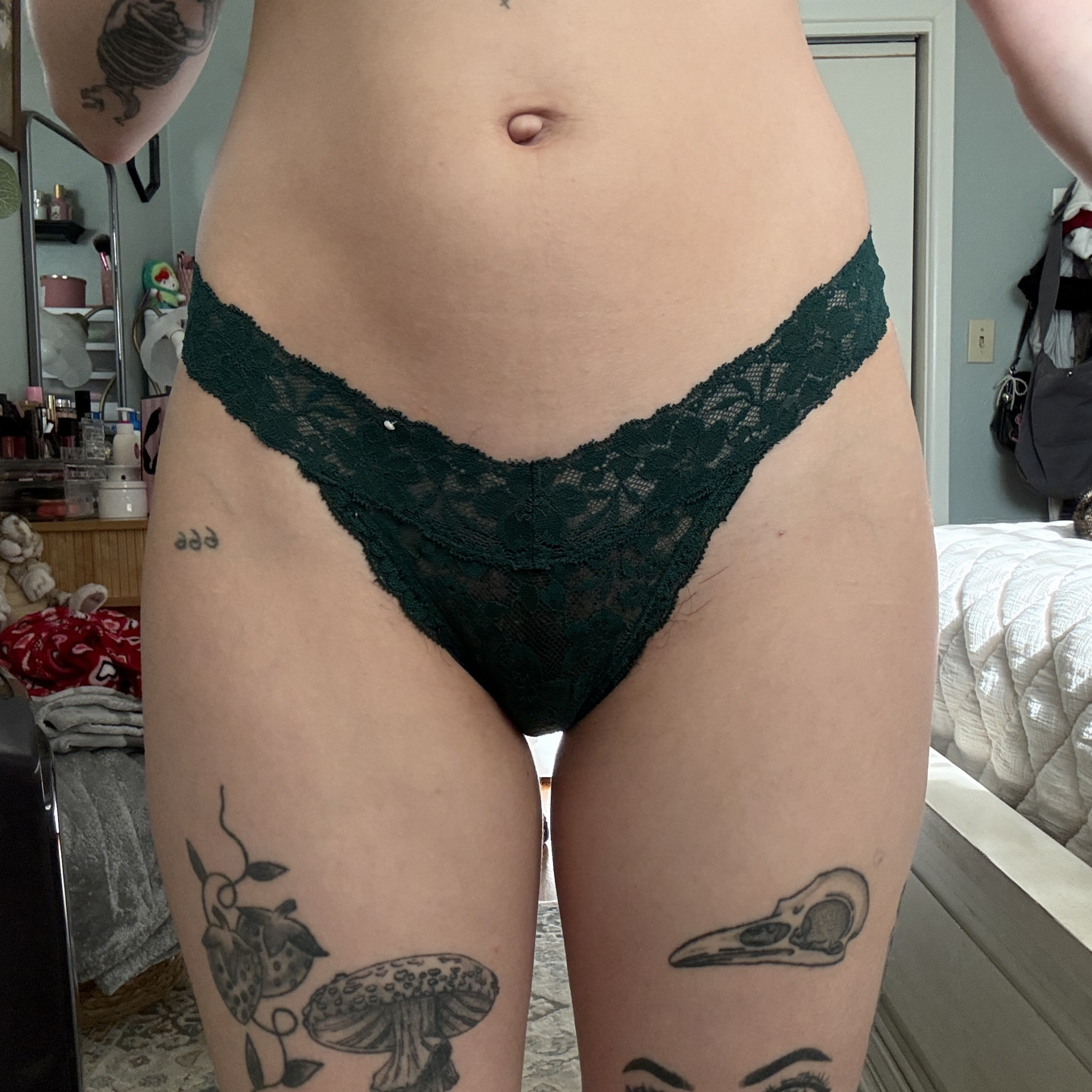 Dark Green Thong Panties