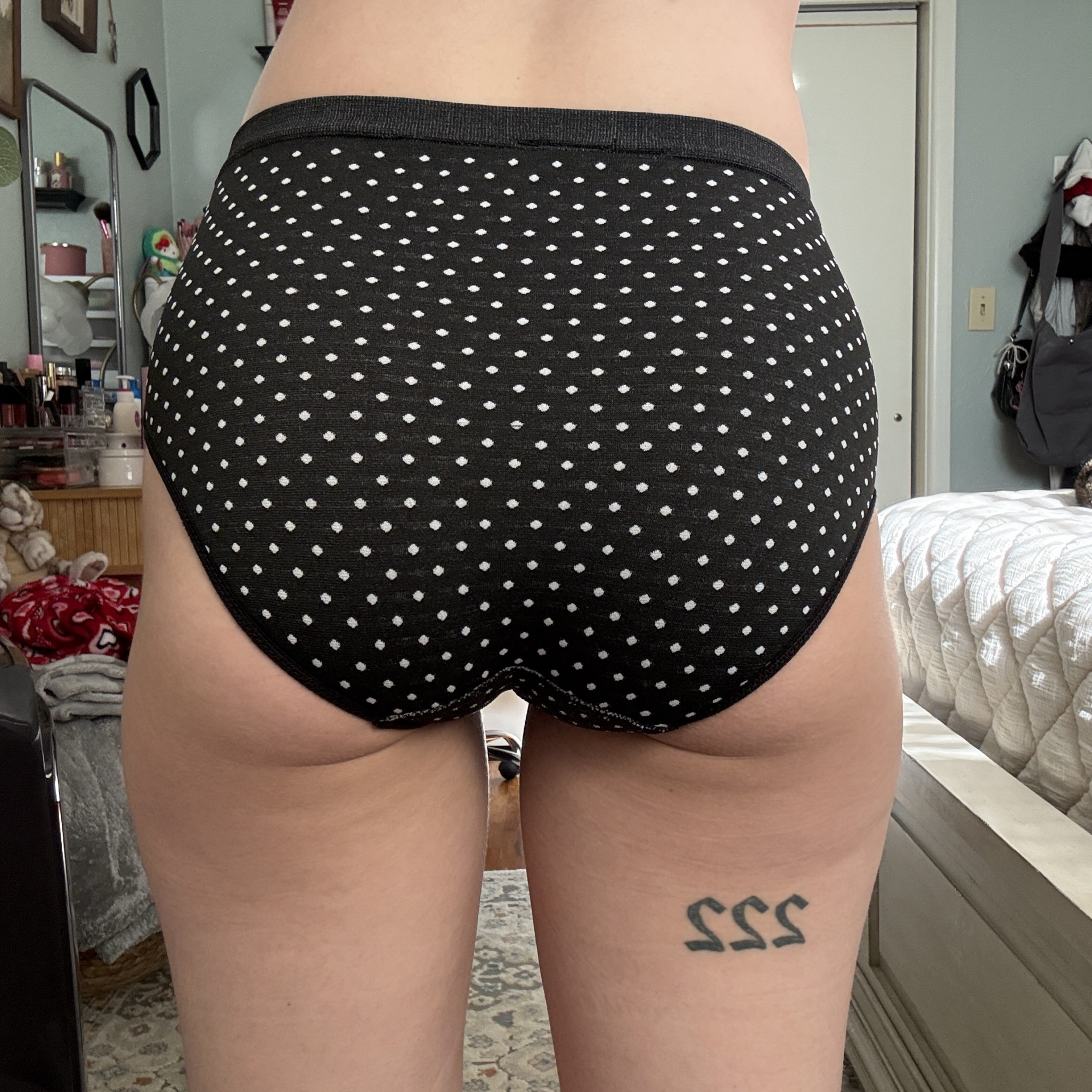 Black Polkadot Panties