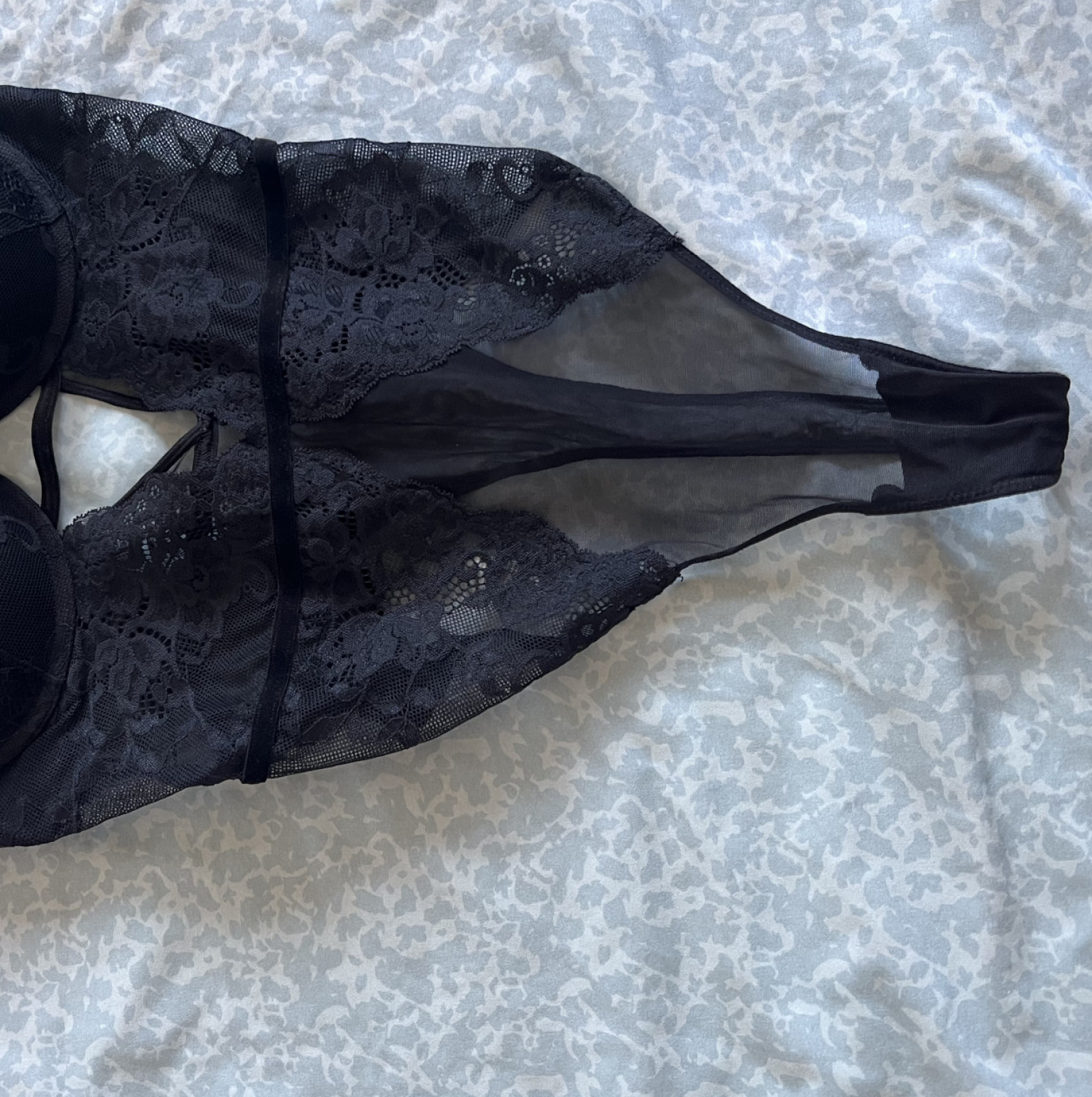 Used black lace and mesh outfit