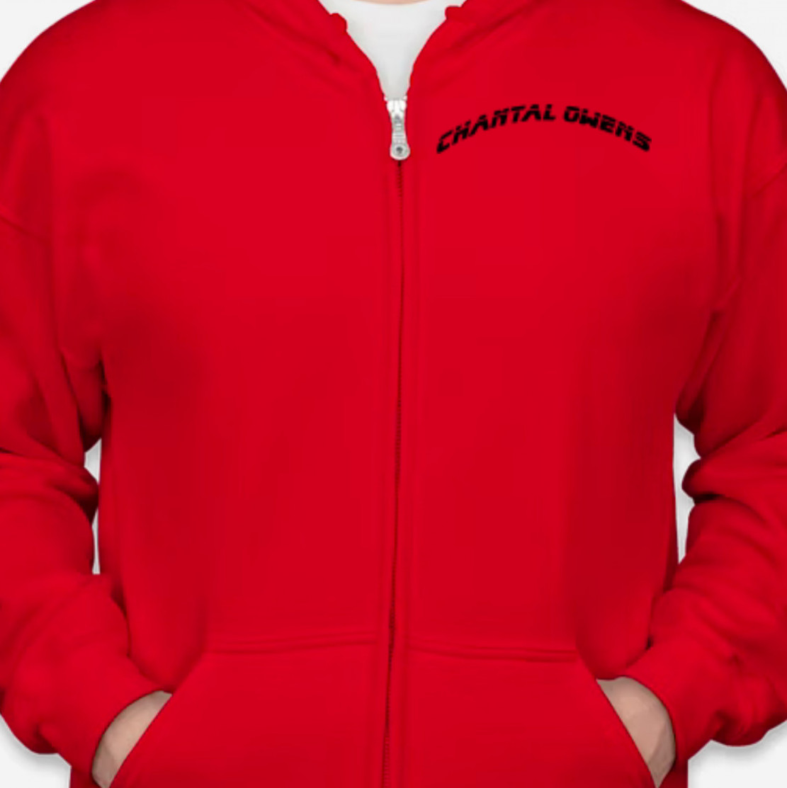 Full zip red hoodie