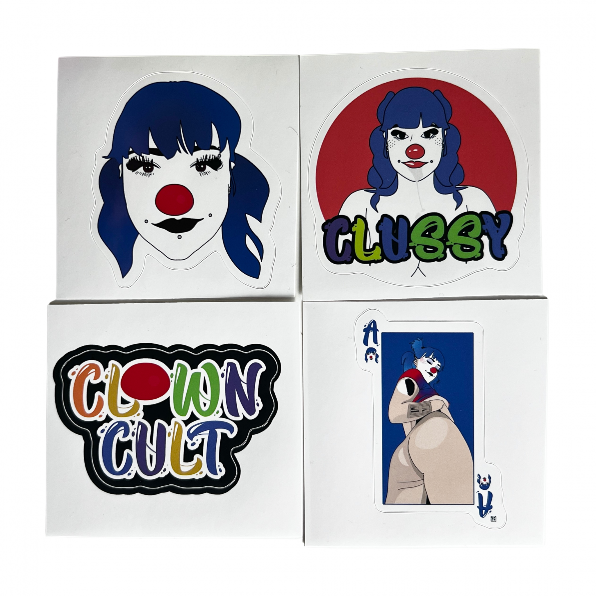 Clown Stickers Pack of 4