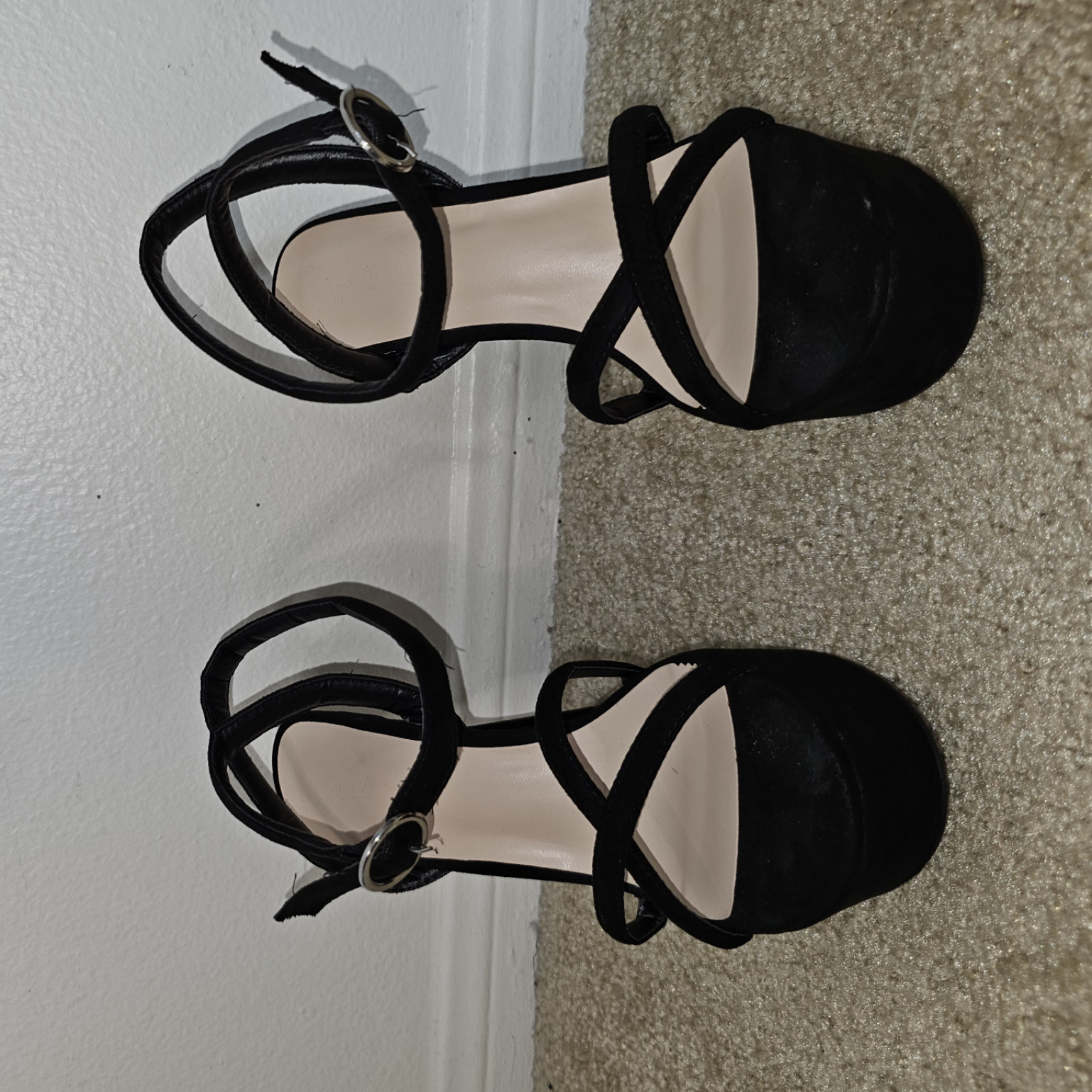 Black strappy 5 inch heels