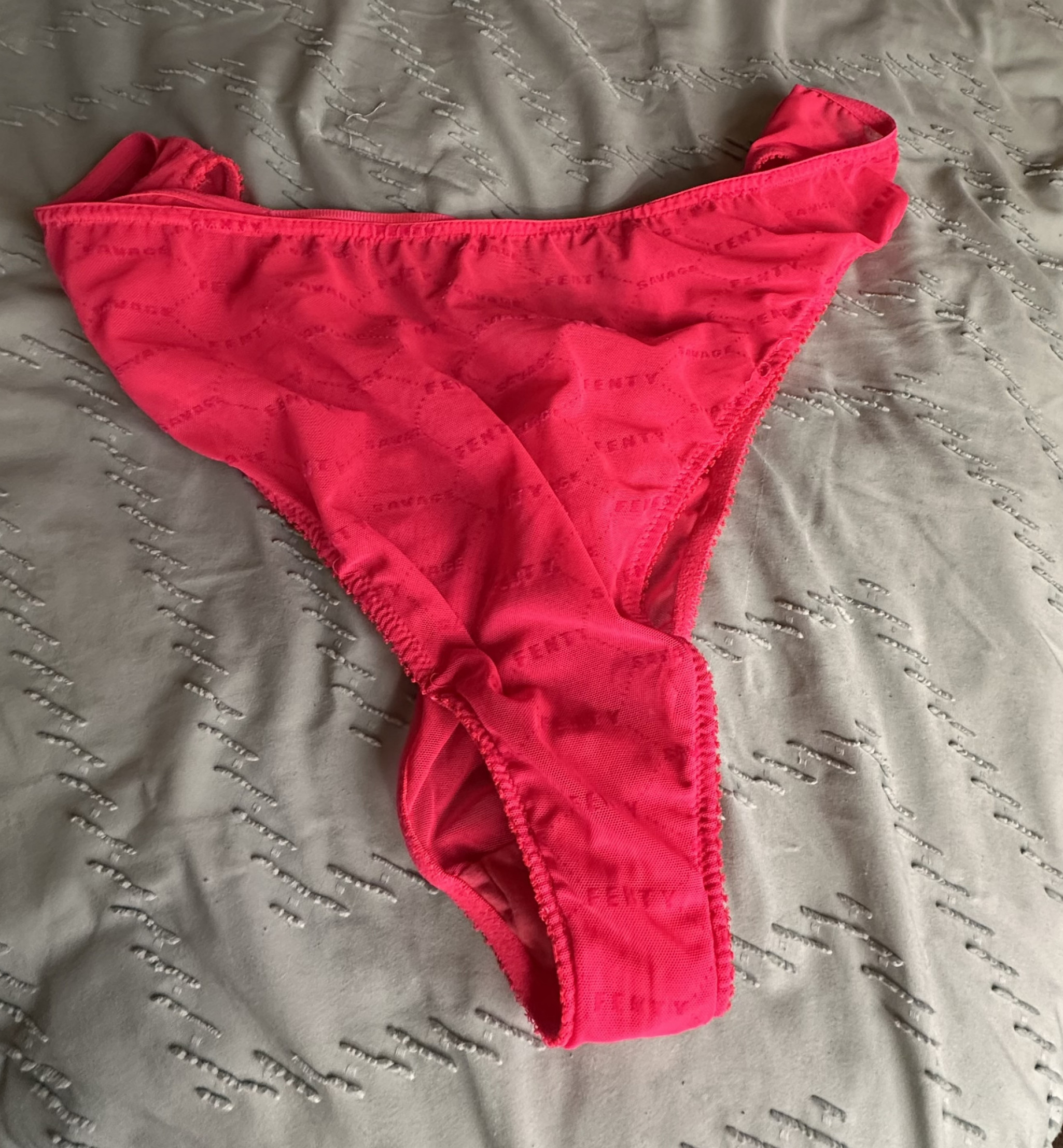 HOT PINK mesh panties gold detail