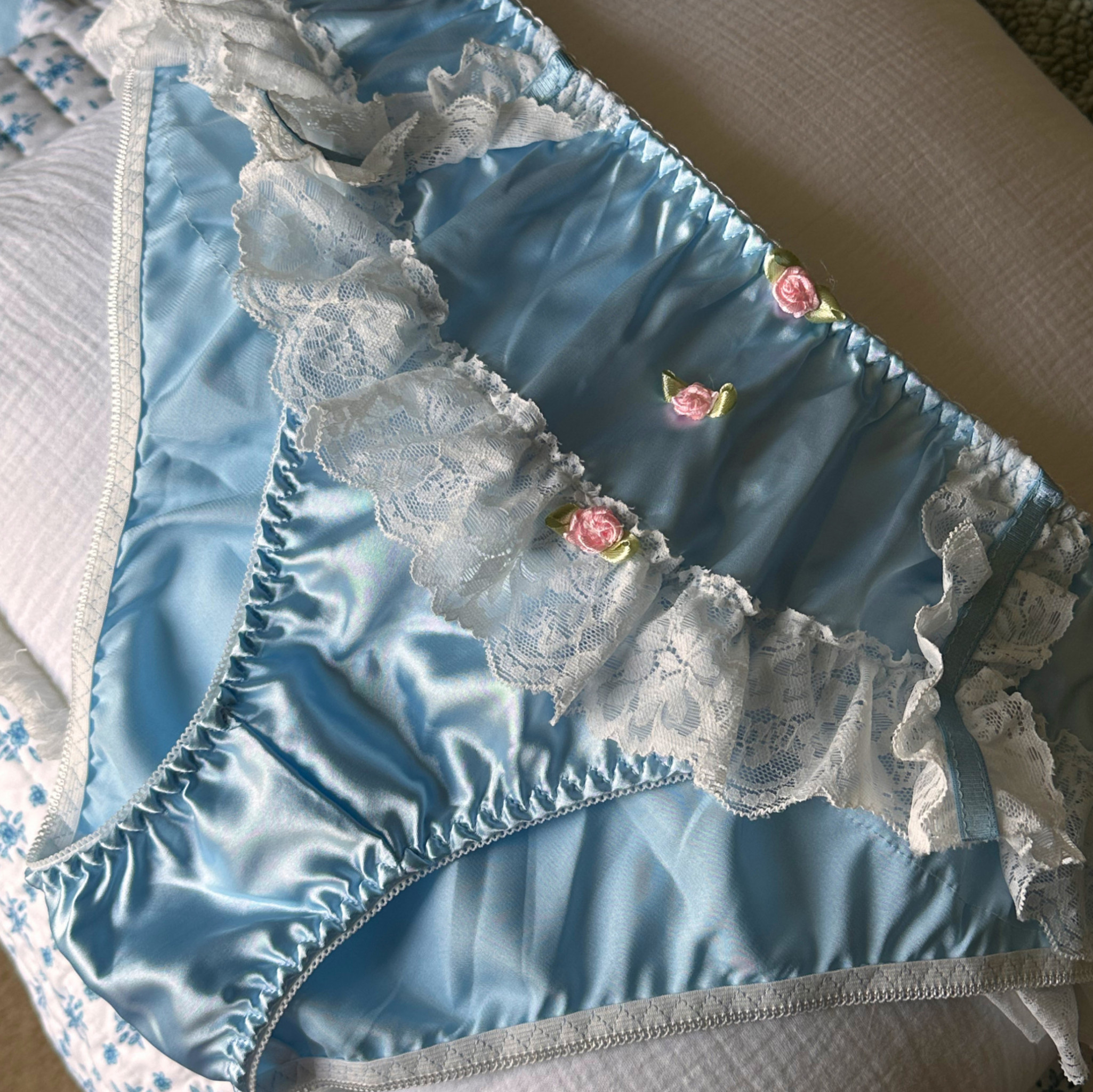 Silky blue ruffle panty