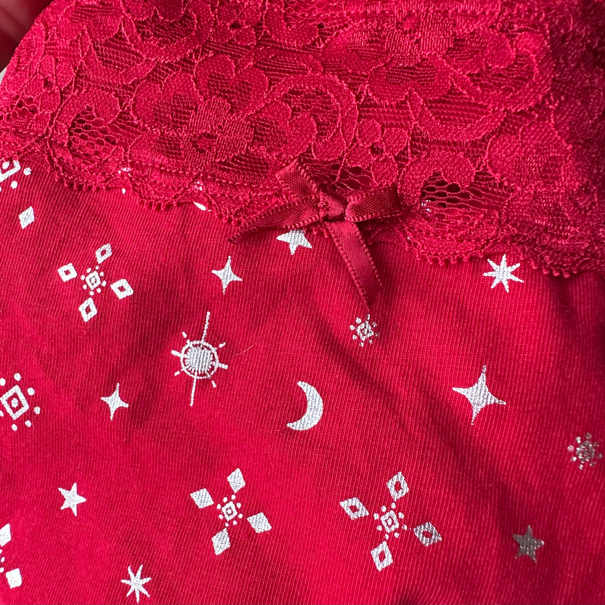 Red moon and star thong