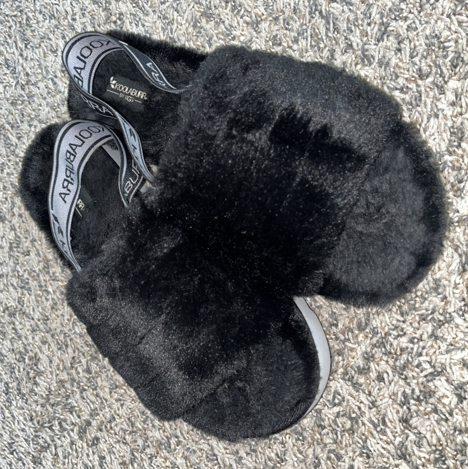 UGG Slippers with Fuzzy Worn Toe Prints