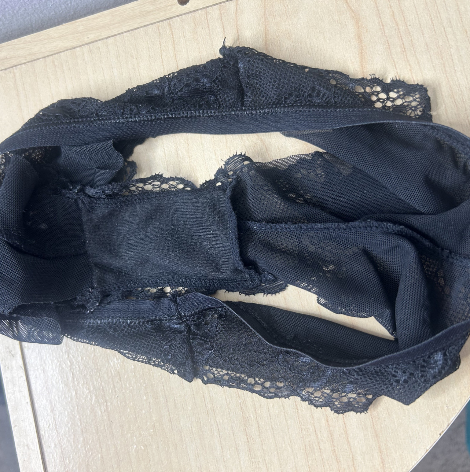 Black Worn Lacey panties