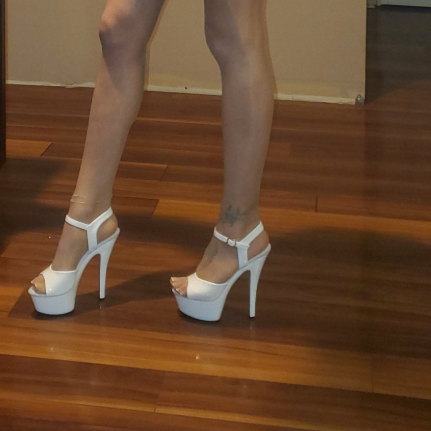 White 6in Stripper Heels