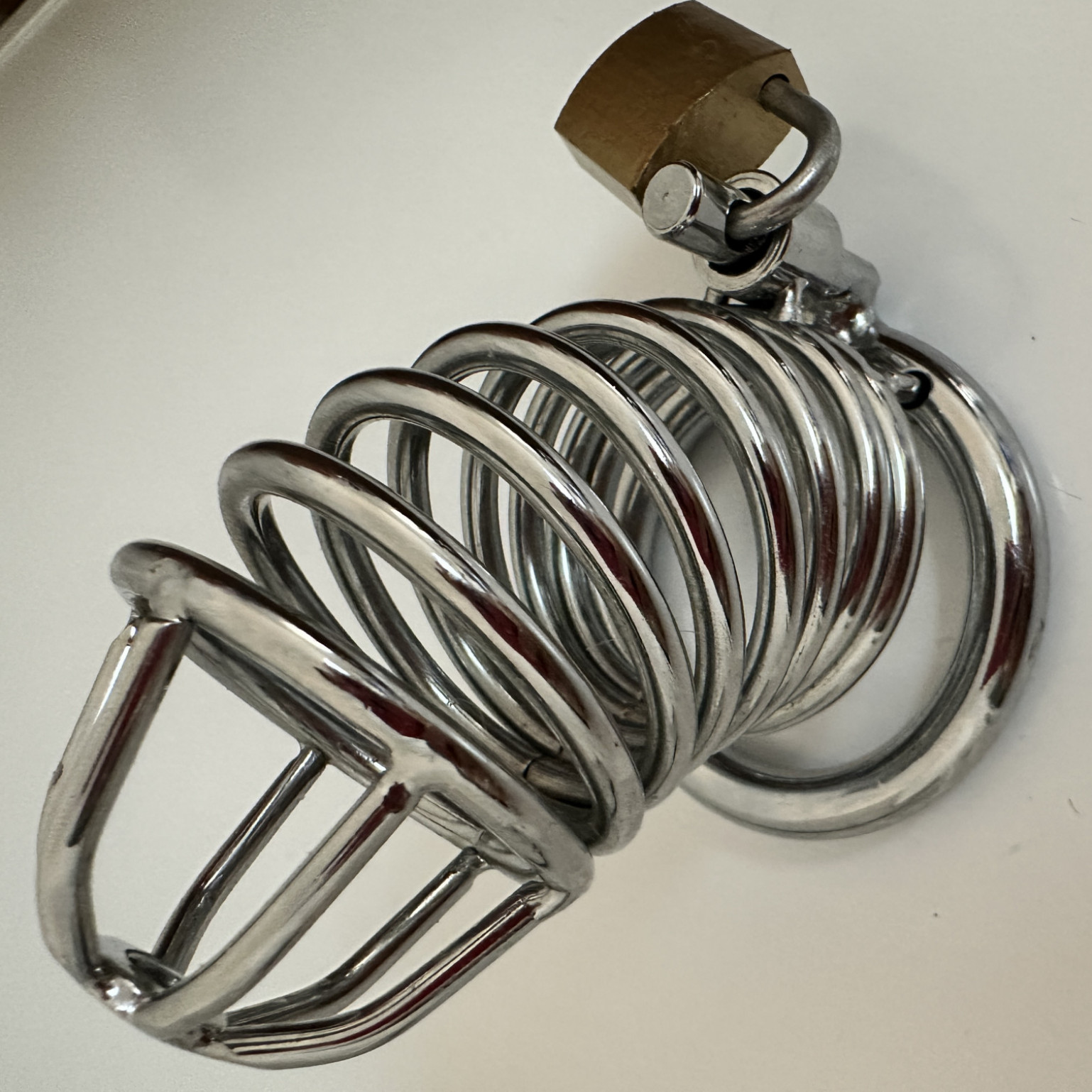 Steel Chastity Cage  Owned by Your Goddess