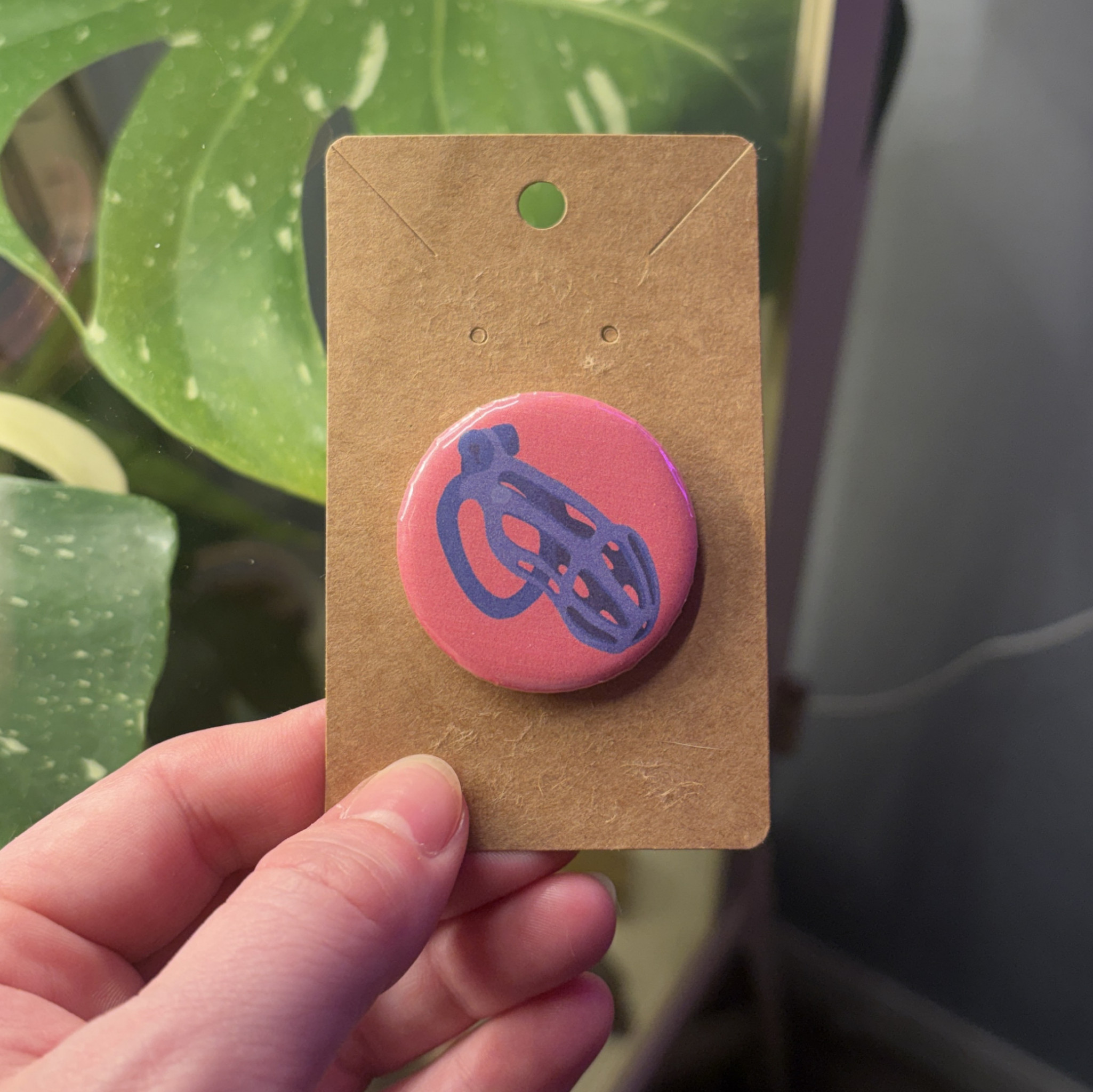 Chastity Cage Kinky Collectors Button Pin