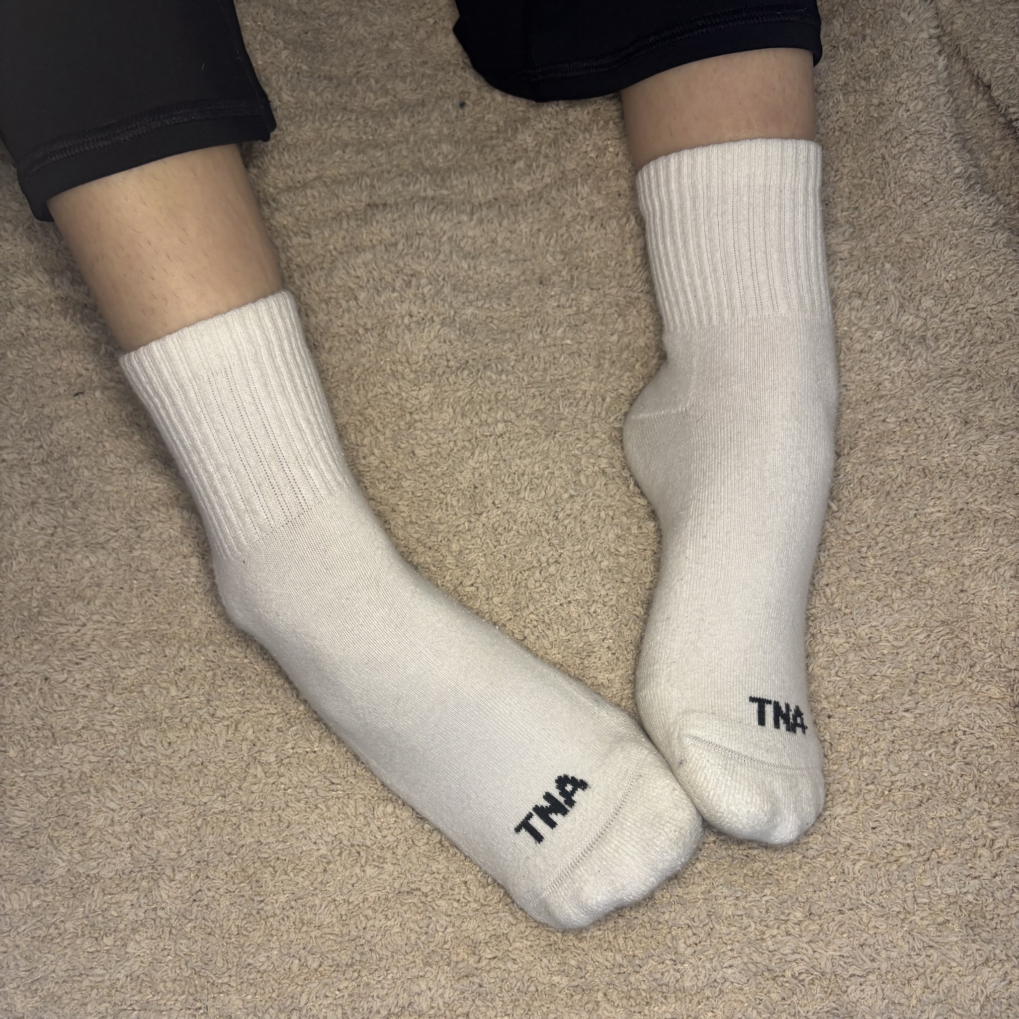 White TNA Ankle Socks Dirty Black Bottoms