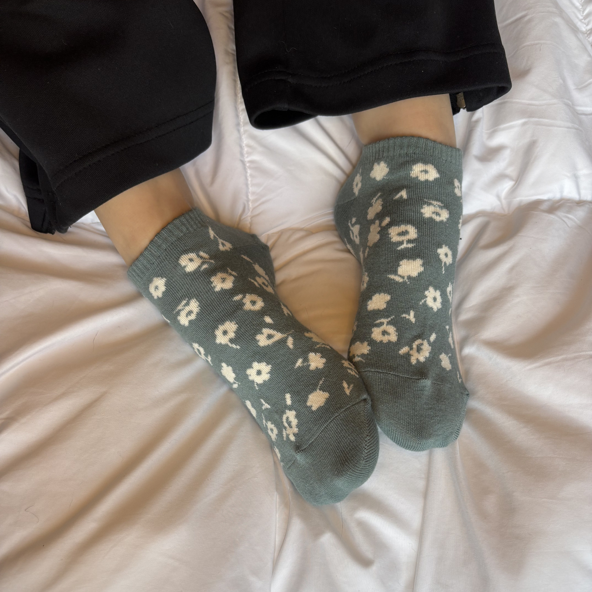 Green Flower Socks