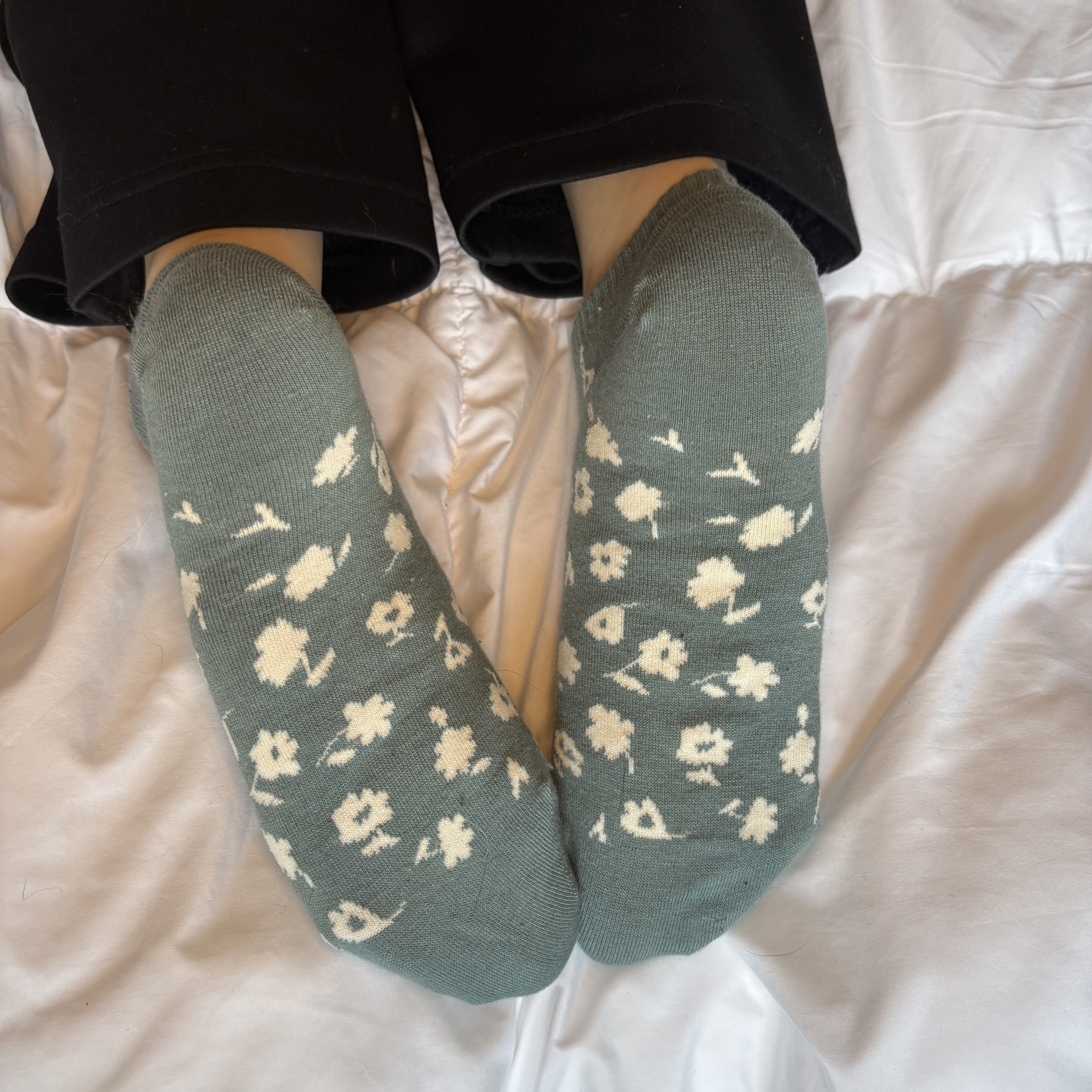 Green Flower Socks