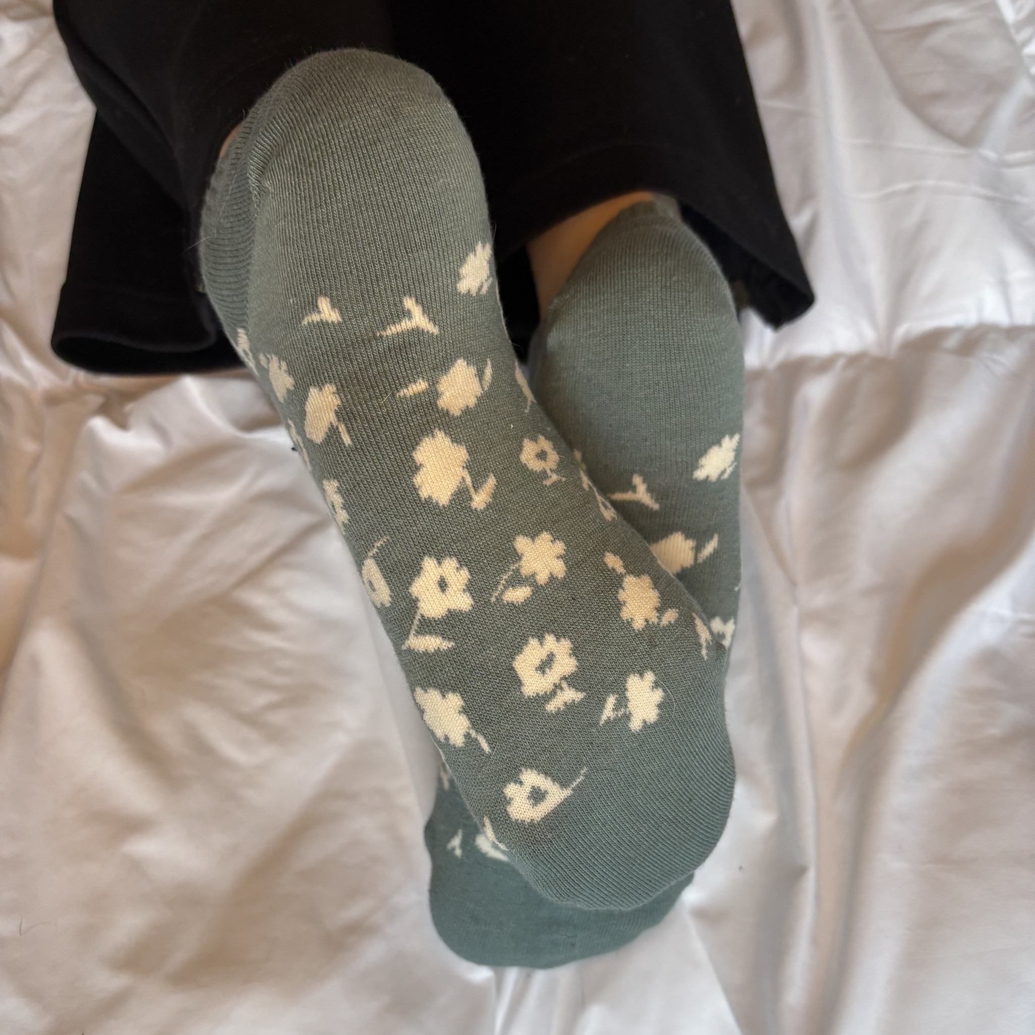 Green Flower Socks