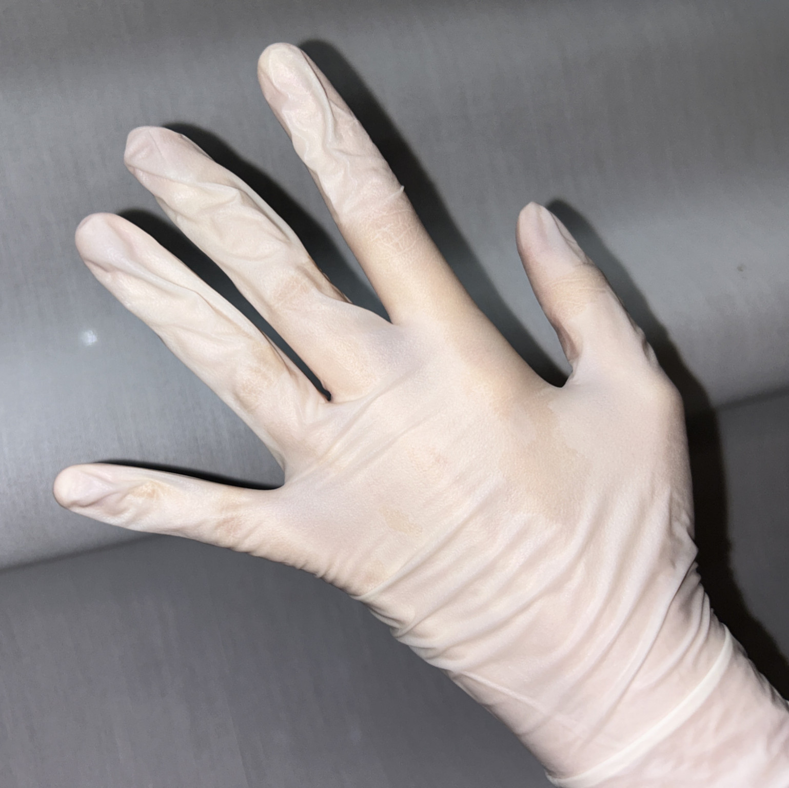 Wet gloves after masturbation