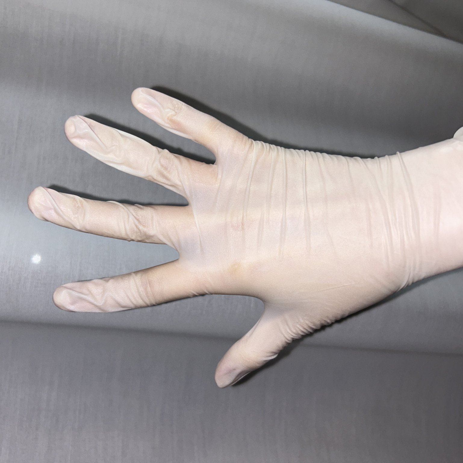 Wet gloves after masturbation