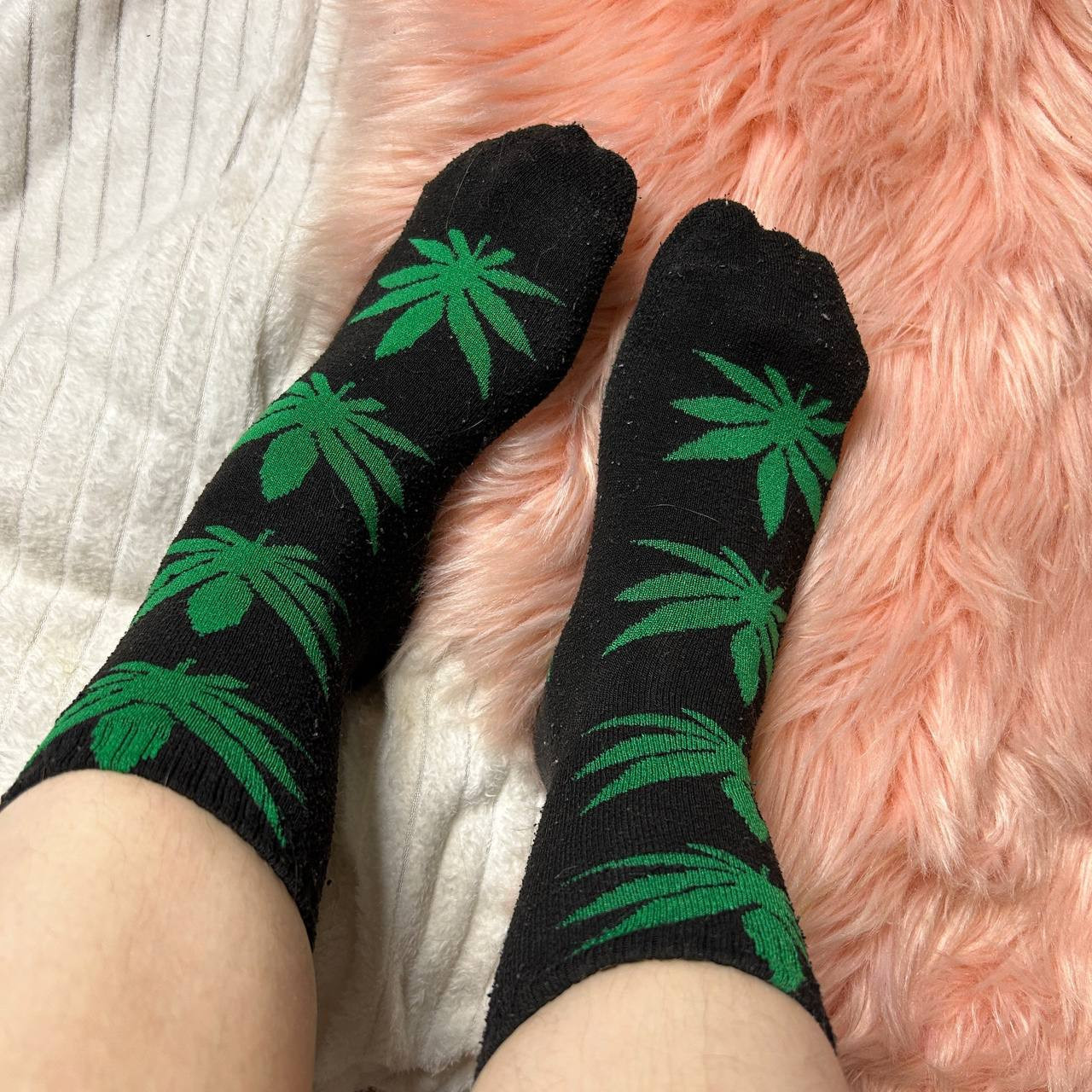 Black socks with a pattern