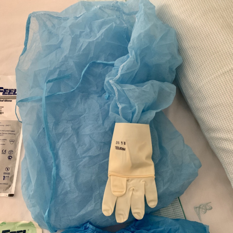 Transparent Surgical gloves  gown Mask