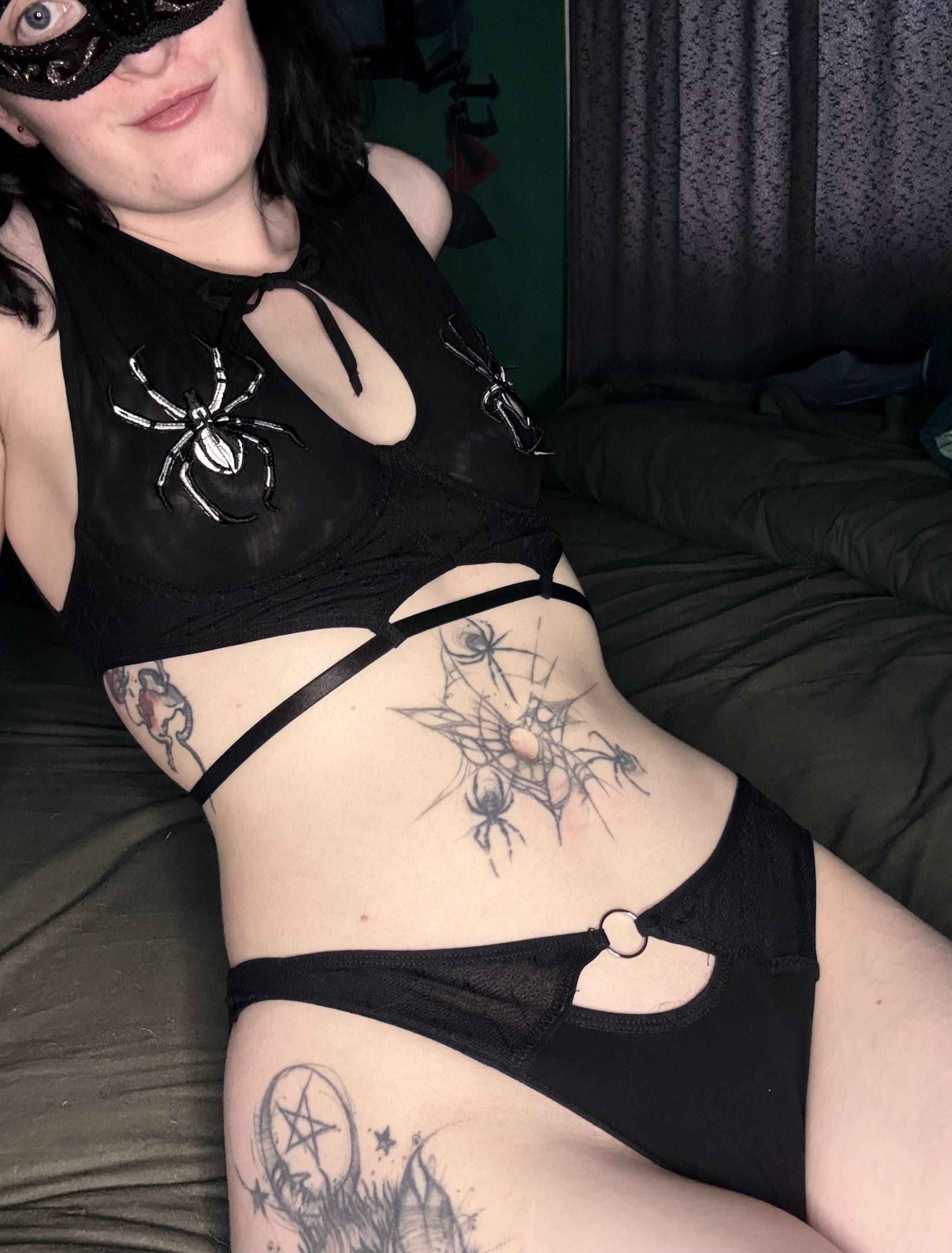 Spider Web Two Piece Lingerie Set