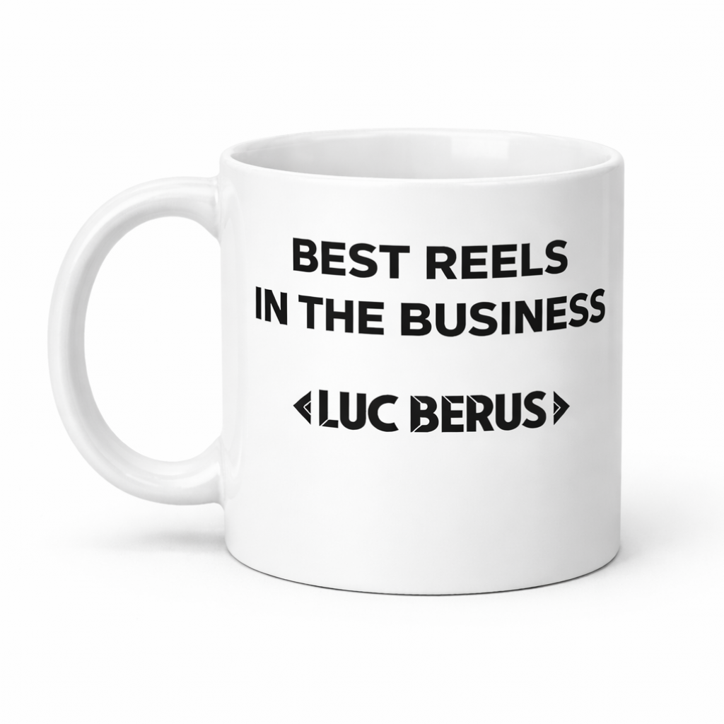 Mug Best Reels In The Business Luc Berus White w Video Gift