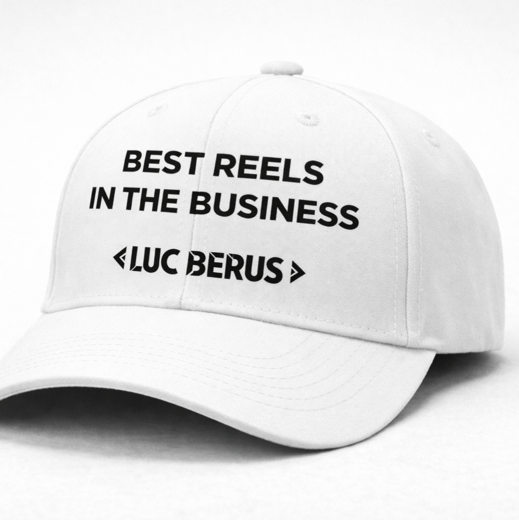 Cap Best Reels In The Business Luc Berus White w Video Gift
