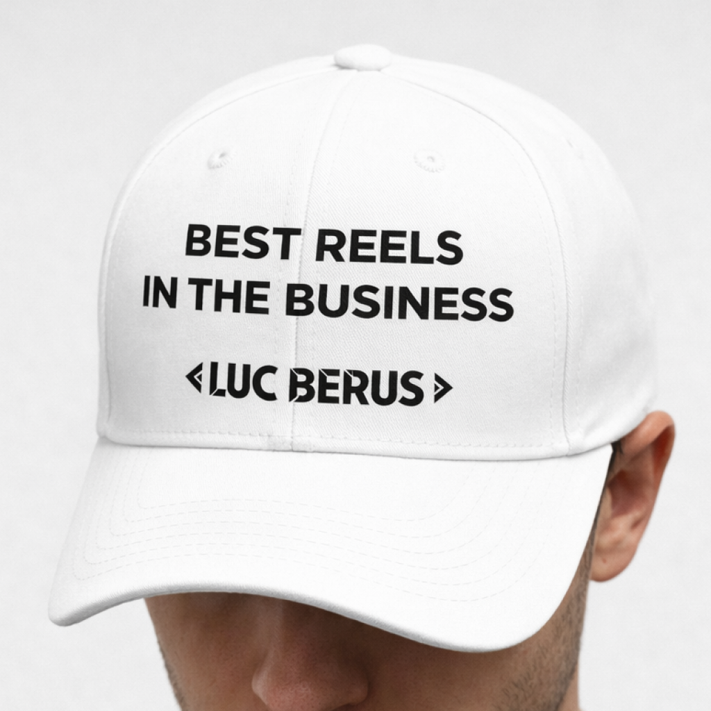 Cap Best Reels In The Business Luc Berus White w Video Gift