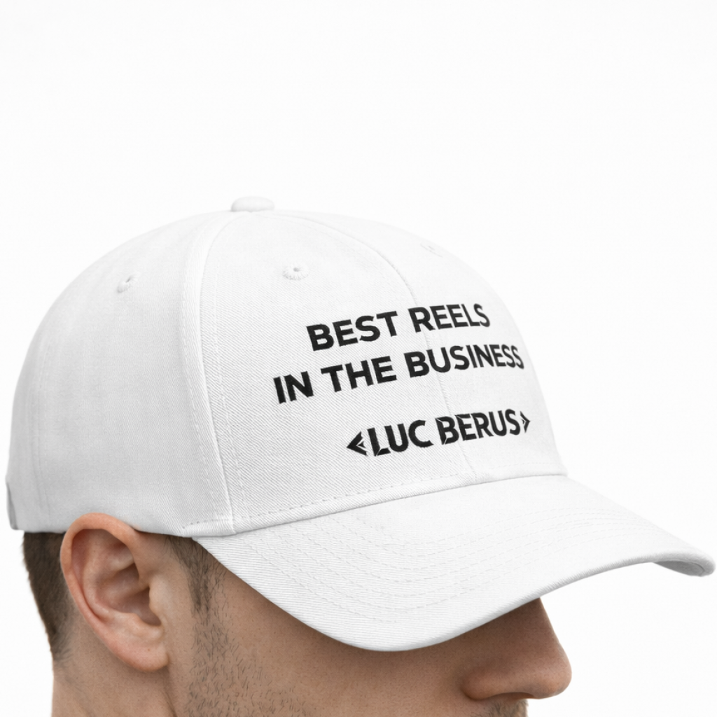 Cap Best Reels In The Business Luc Berus White w Video Gift