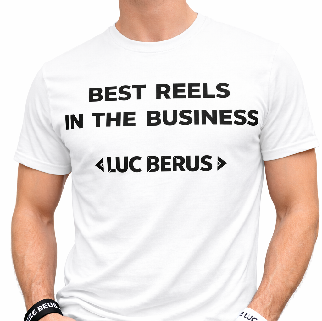 Tshirt BestReelsInTheBusiness Luc Berus White w Video Gift