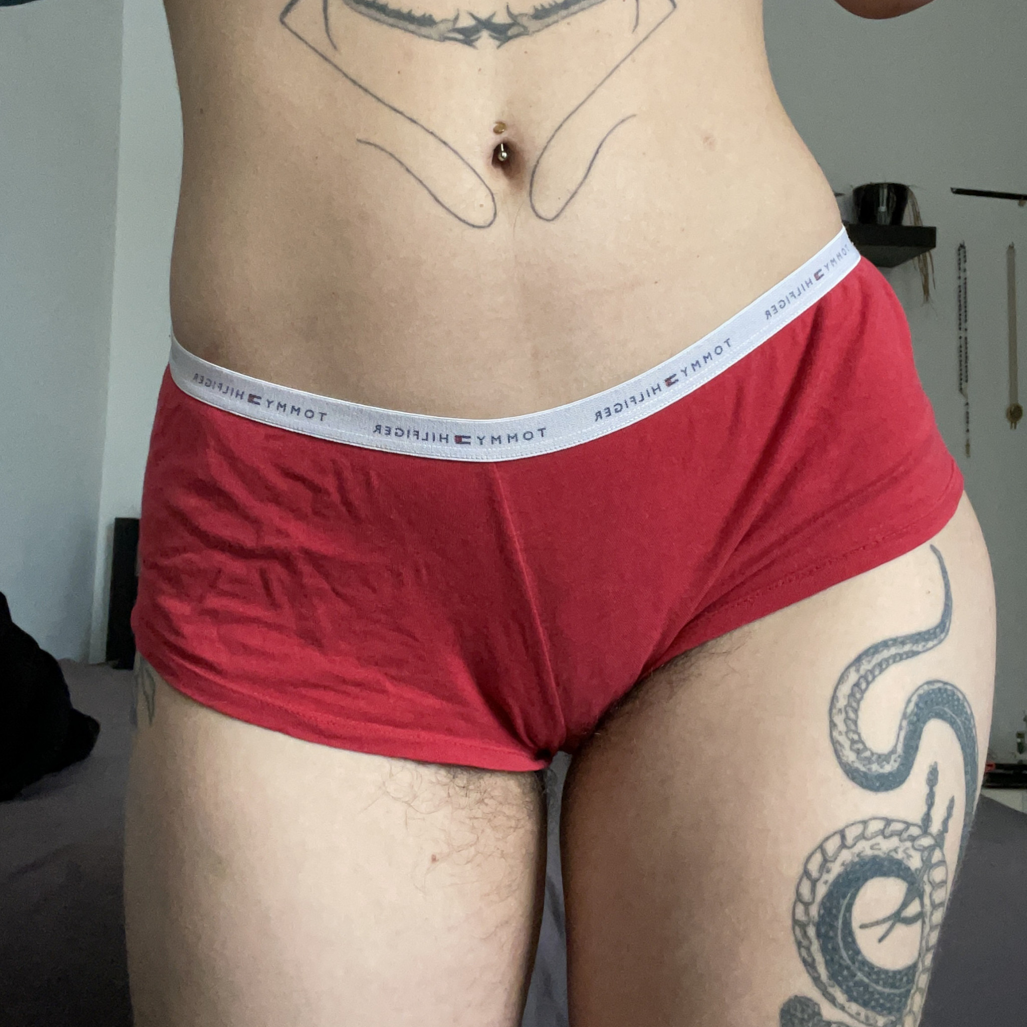 Red Cotton Tommy Hilfiger Boy Shorts